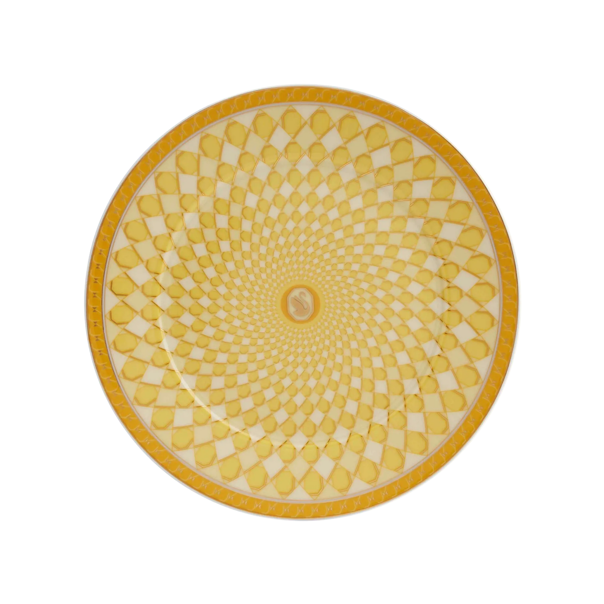 Vista frontal do Prato Pão Swarovski Amarelo.