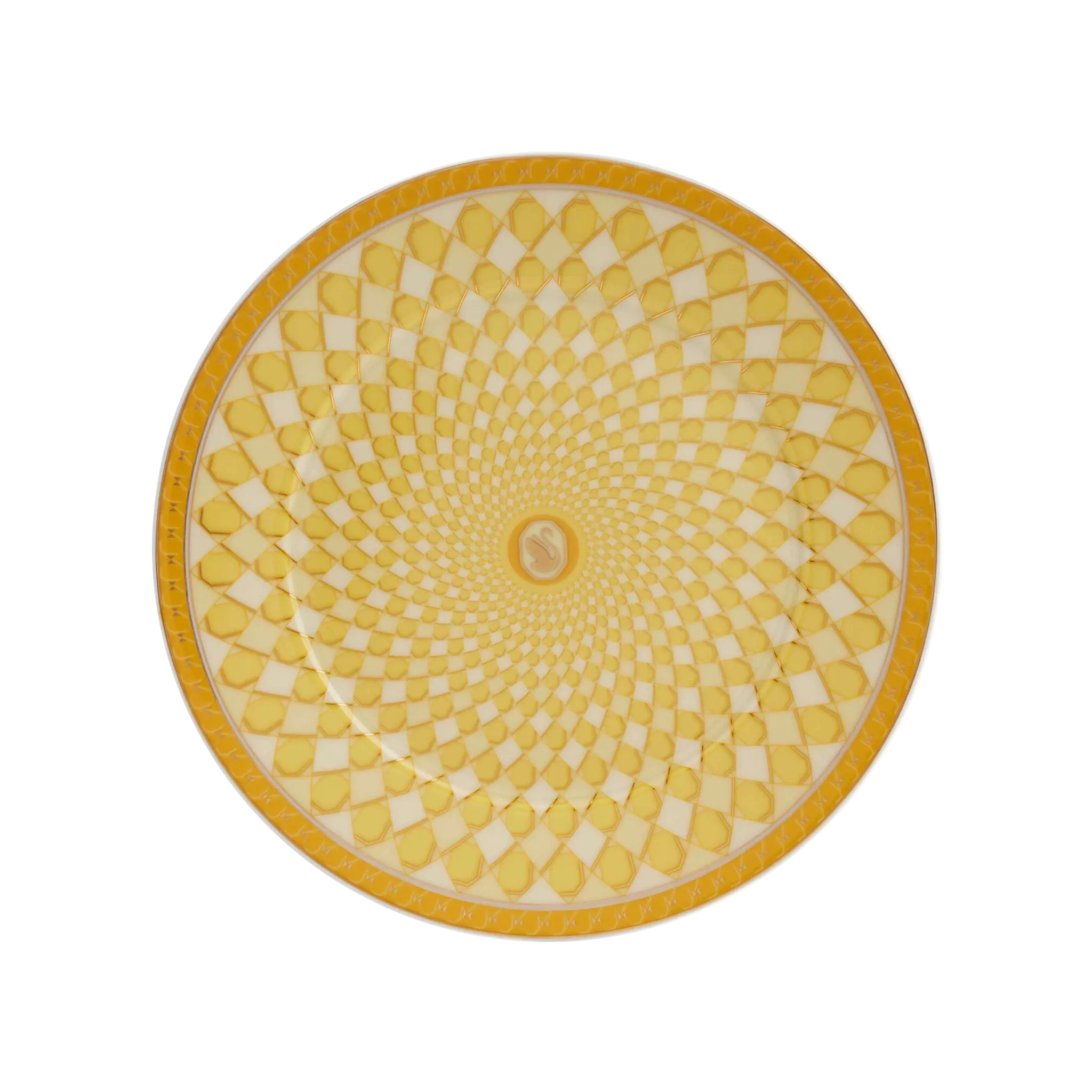 Vista frontal do Prato Pão Swarovski Amarelo.