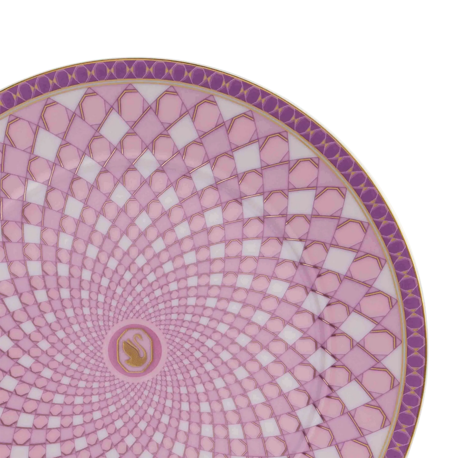 Detalhes do Prato Pão Swarovski Rosa.