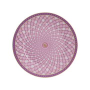 Vista frontal do Prato Pão Swarovski Rosa.