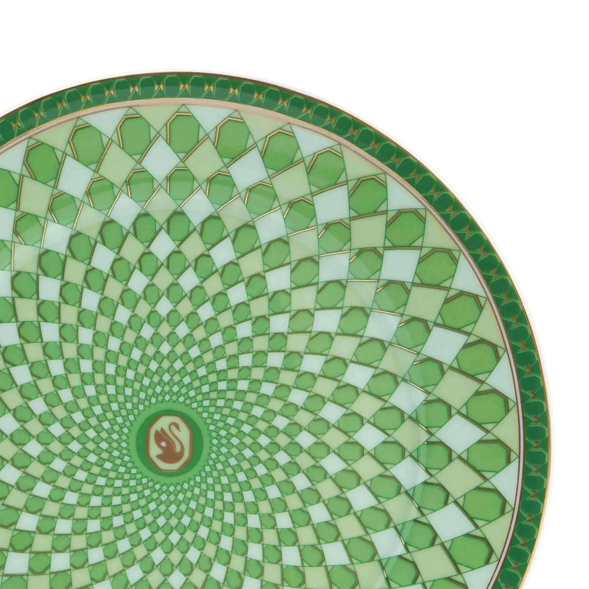 Detalhes do Prato Pão Swarovski Verde.