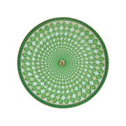 Vista frontal do Prato Pão Swarovski Verde.