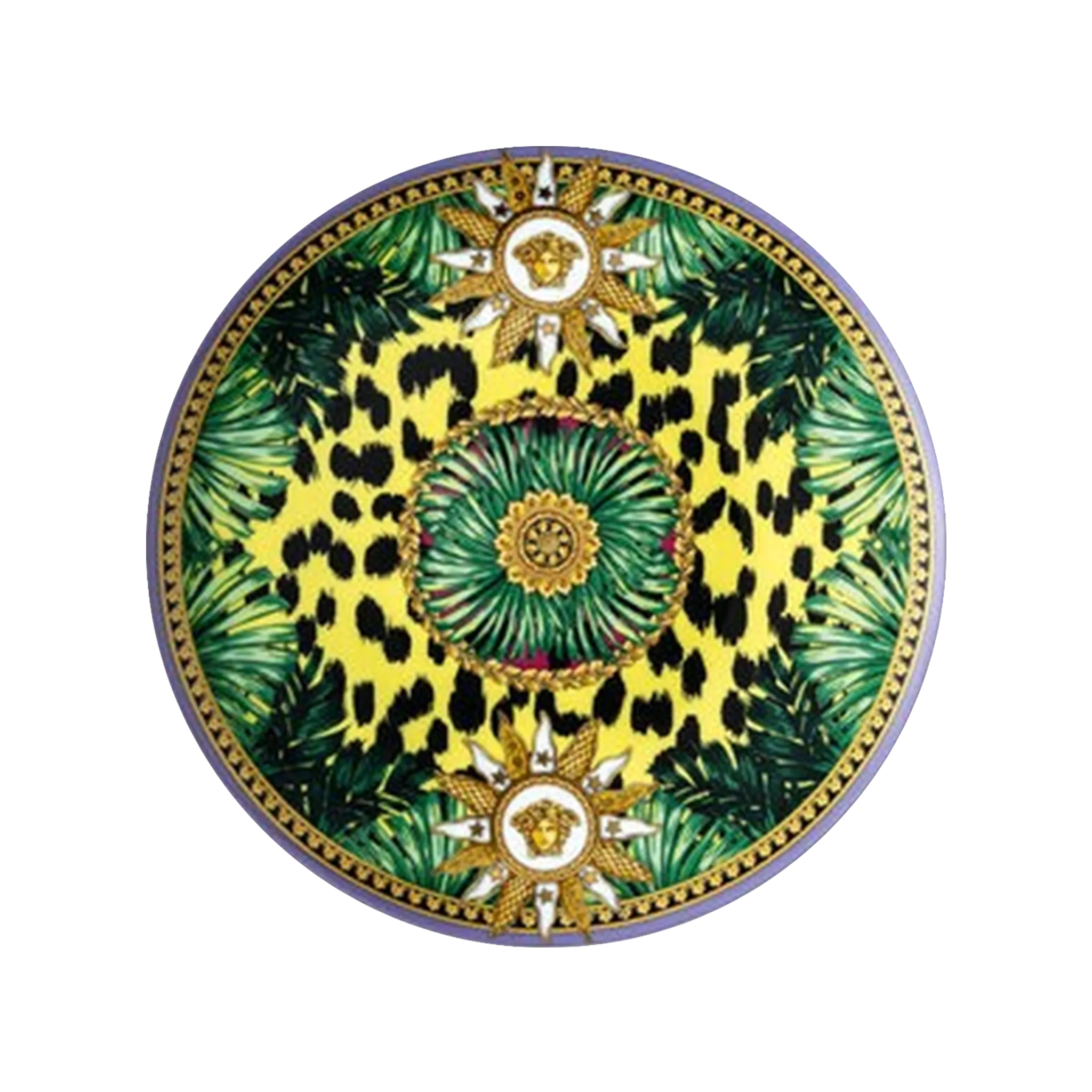 Vista frontal do Prato Pão Versace Jungle.