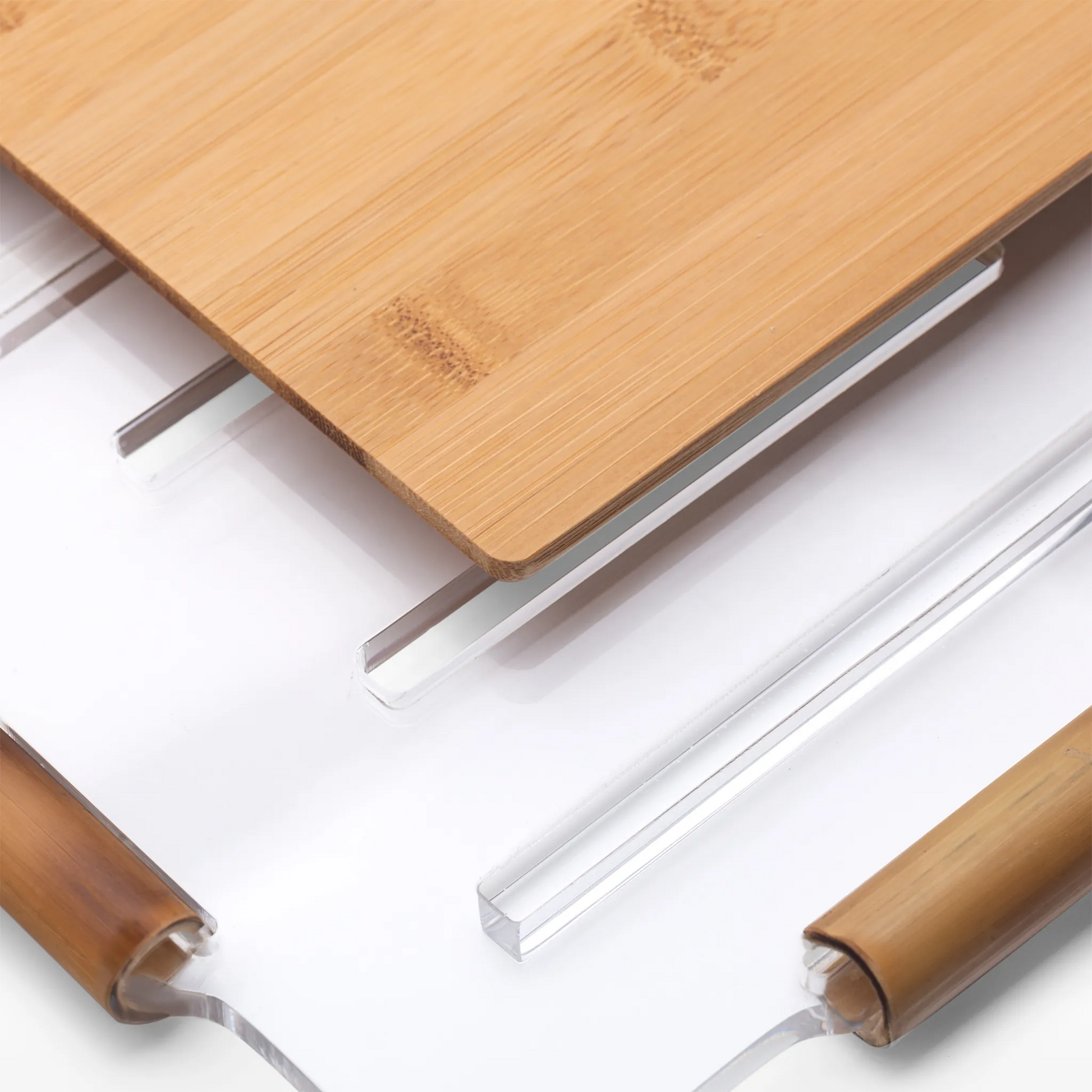 Prato para Bolo Quadrada M Bambu aberto.