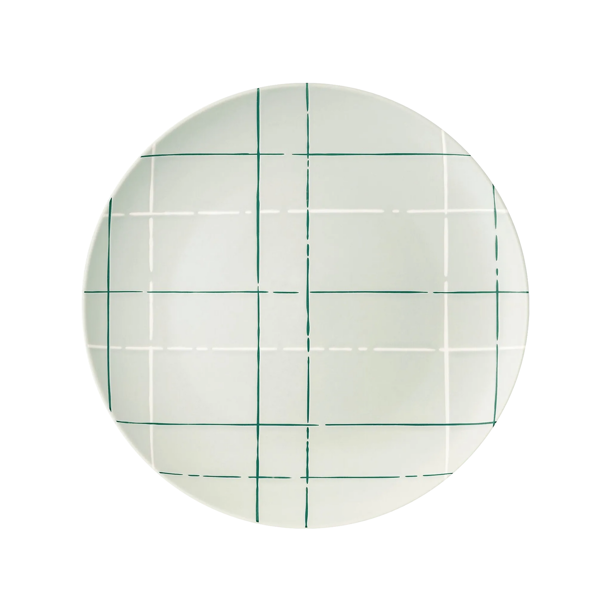 Vista frontal do Prato Raso Karo Verde Claro.