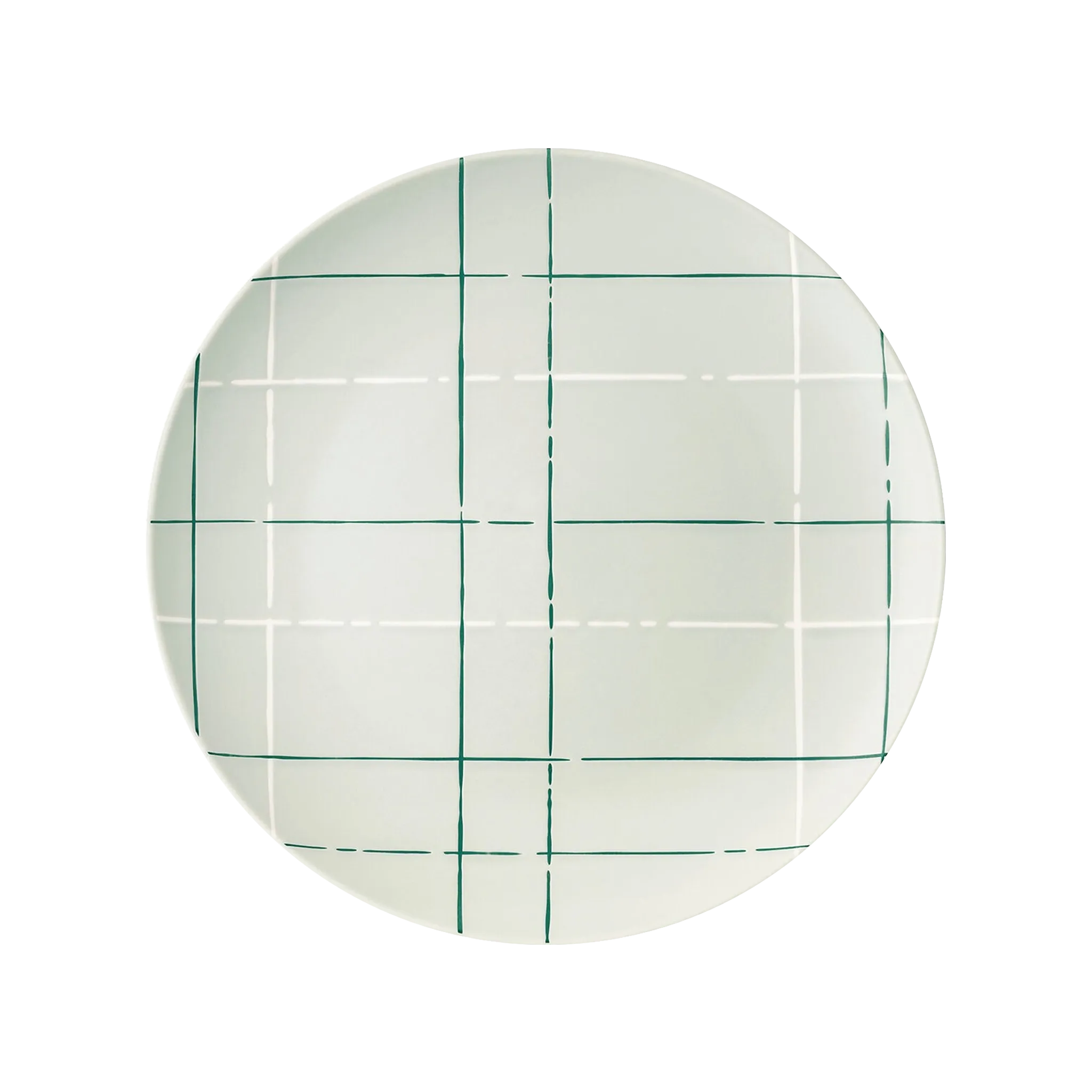 Vista frontal do Prato Raso Karo Verde Claro.
