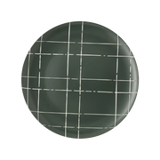 Vista frontal do Prato Raso Karo Verde Escuro.
