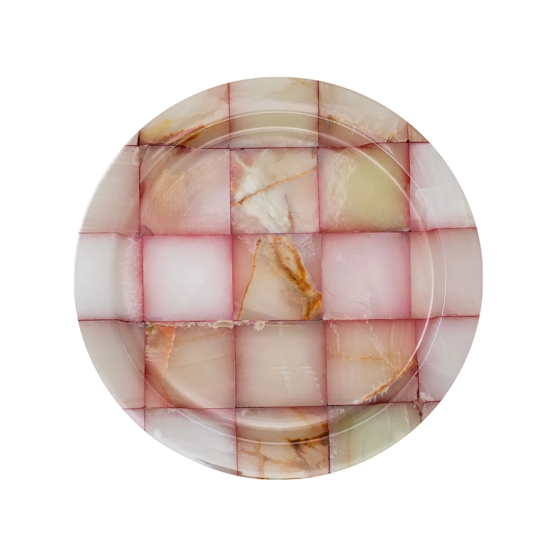 Prato Raso Quadriculado Ônix Rosa.