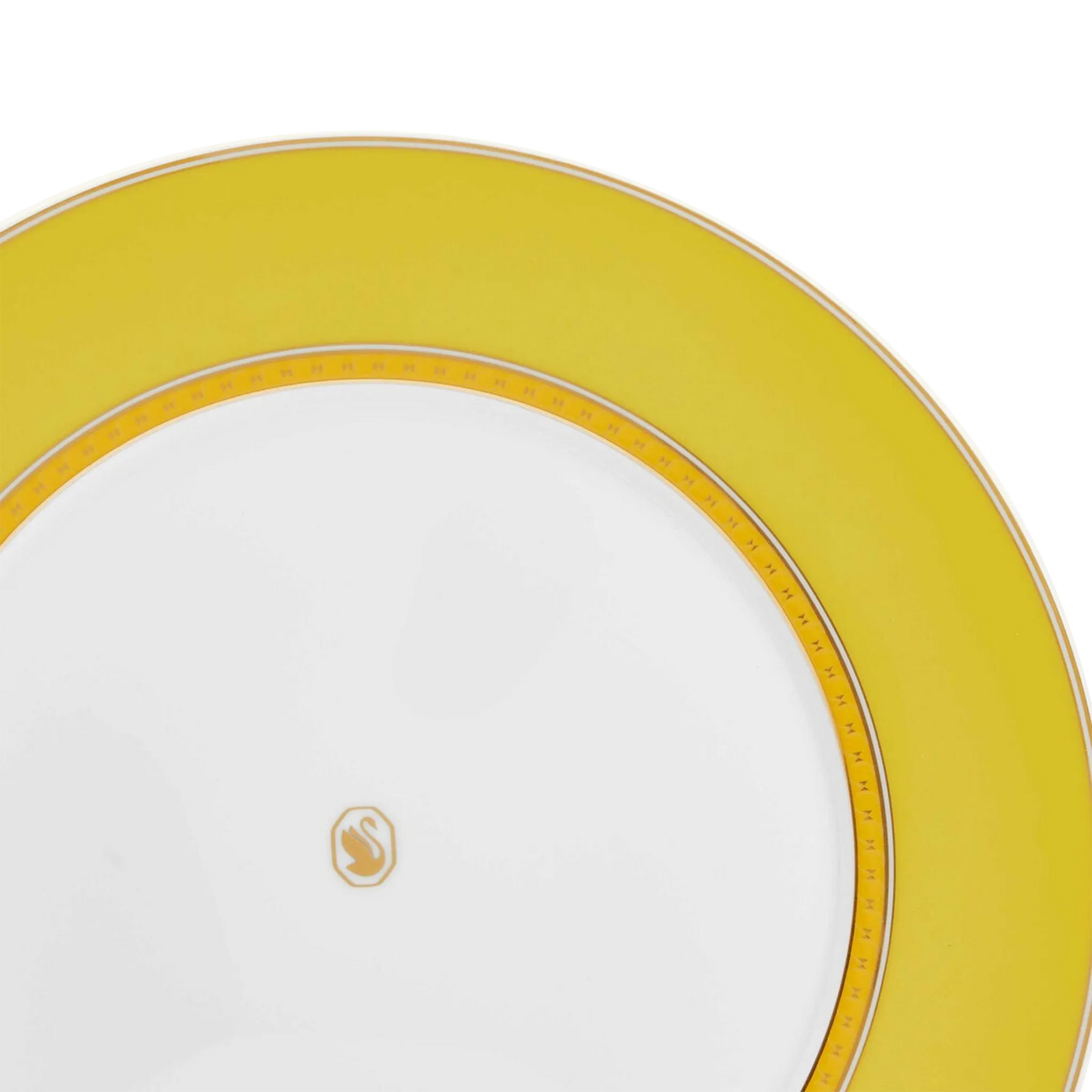 Detalhes do Prato Raso Swarovski Amarelo.