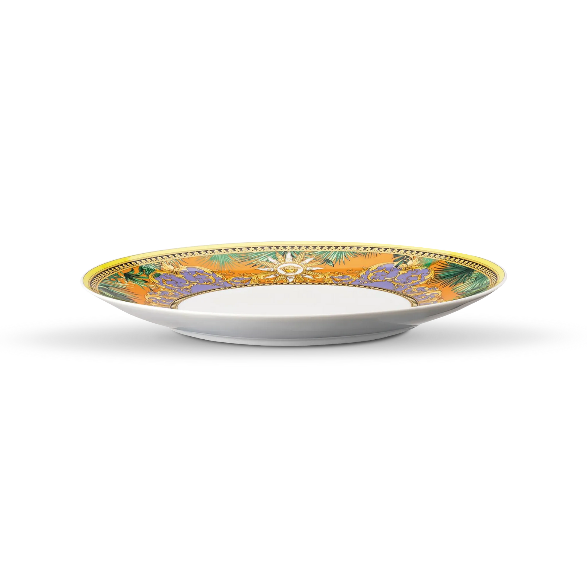 Vista lateral do Prato Raso Versace Jungle.