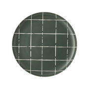 Vista frontal do Prato Sobremesa Karo Verde Escuro.