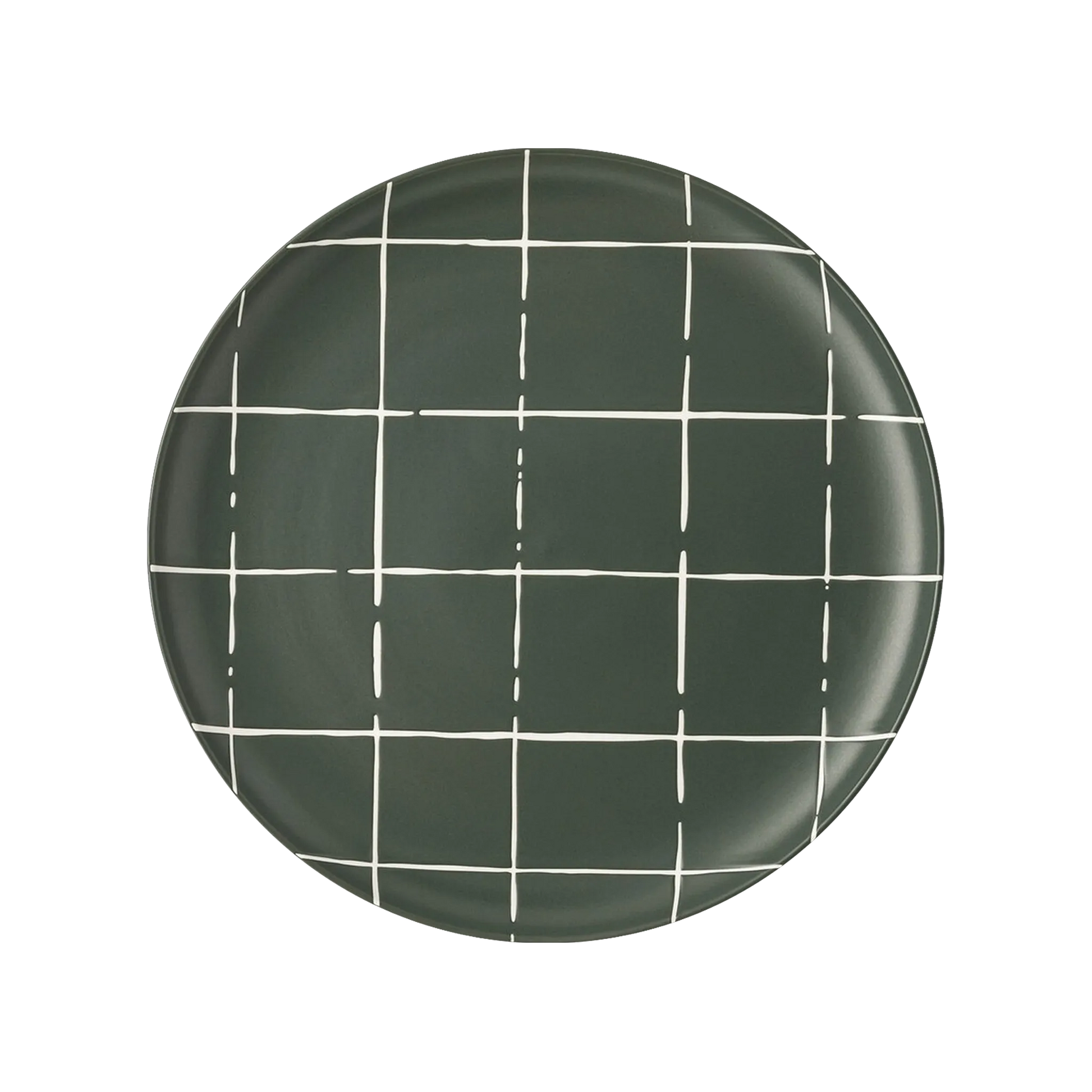 Vista frontal do Prato Sobremesa Karo Verde Escuro.