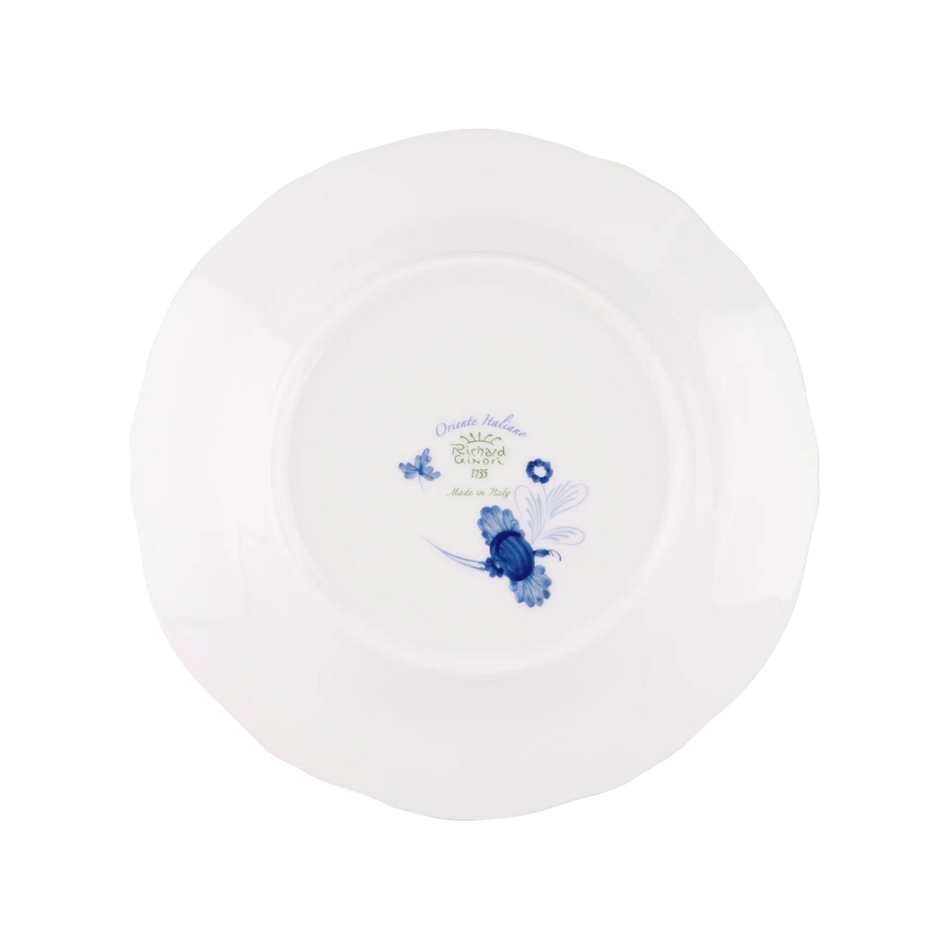 Verso do Prato Sobremesa Oriente Italiano Citrino.