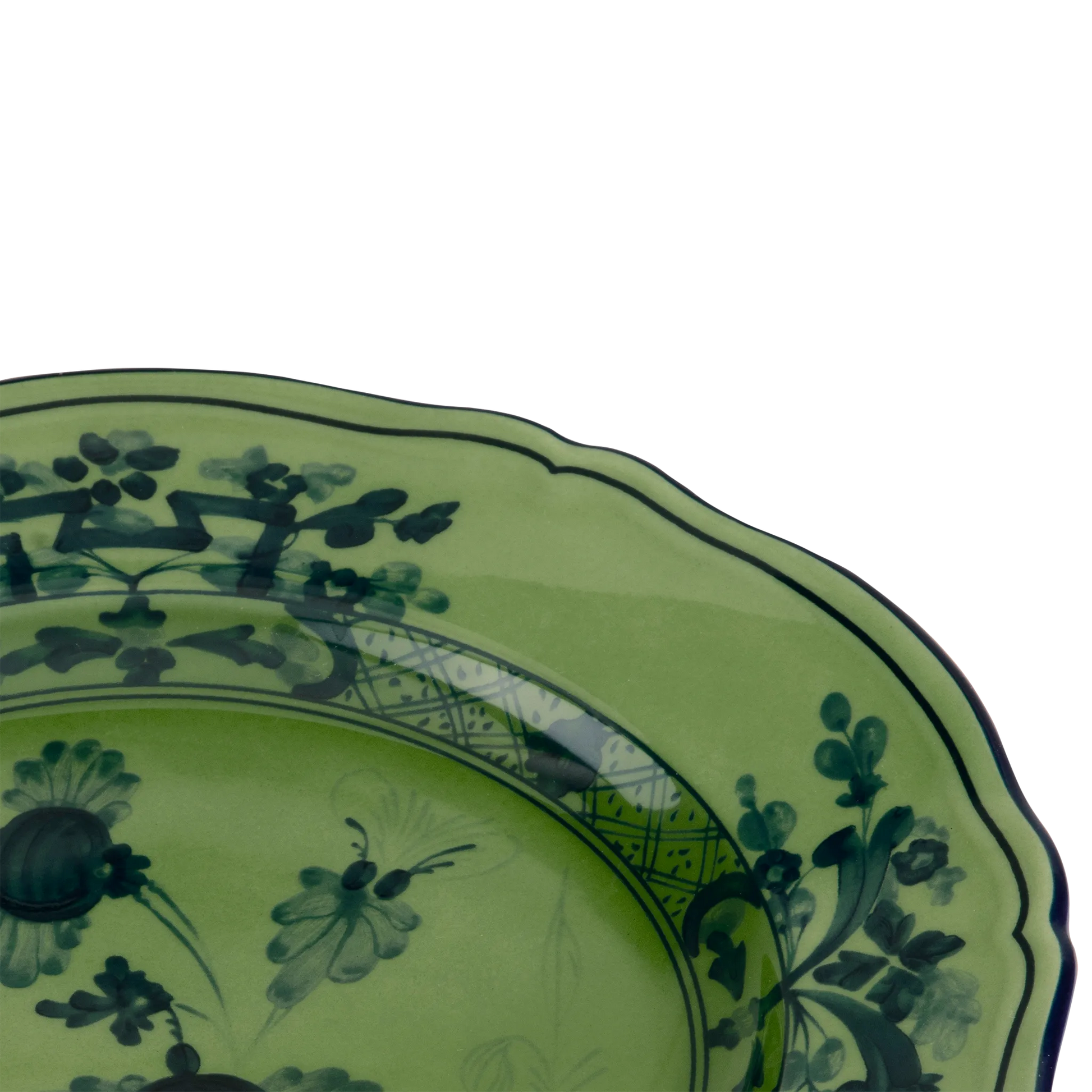 Detalhe do Prato Sobremesa Oriente Italiano Malachite.