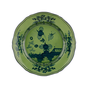 Vista frontal do Prato Sobremesa Oriente Italiano Malachite.