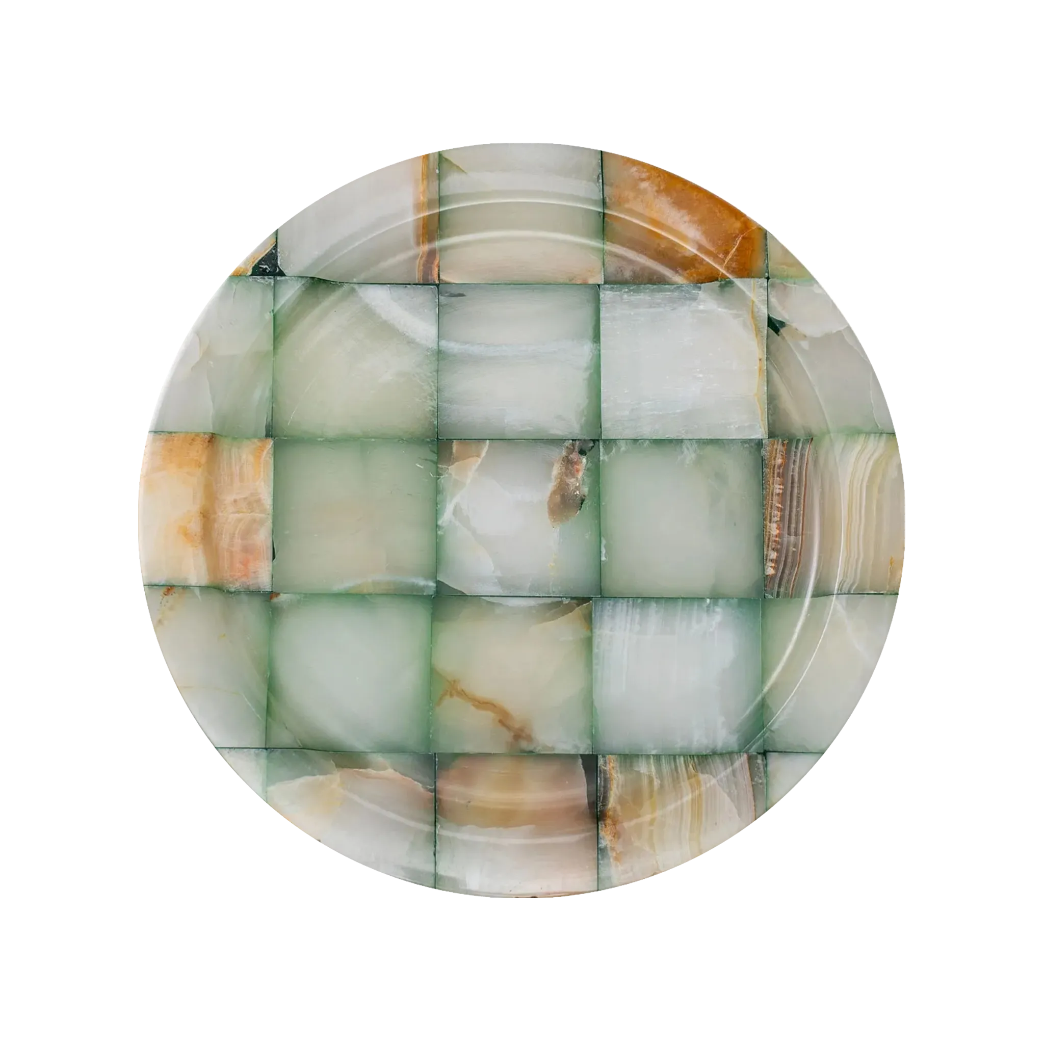 Prato Sobremesa Quadriculado Ônix Verde.