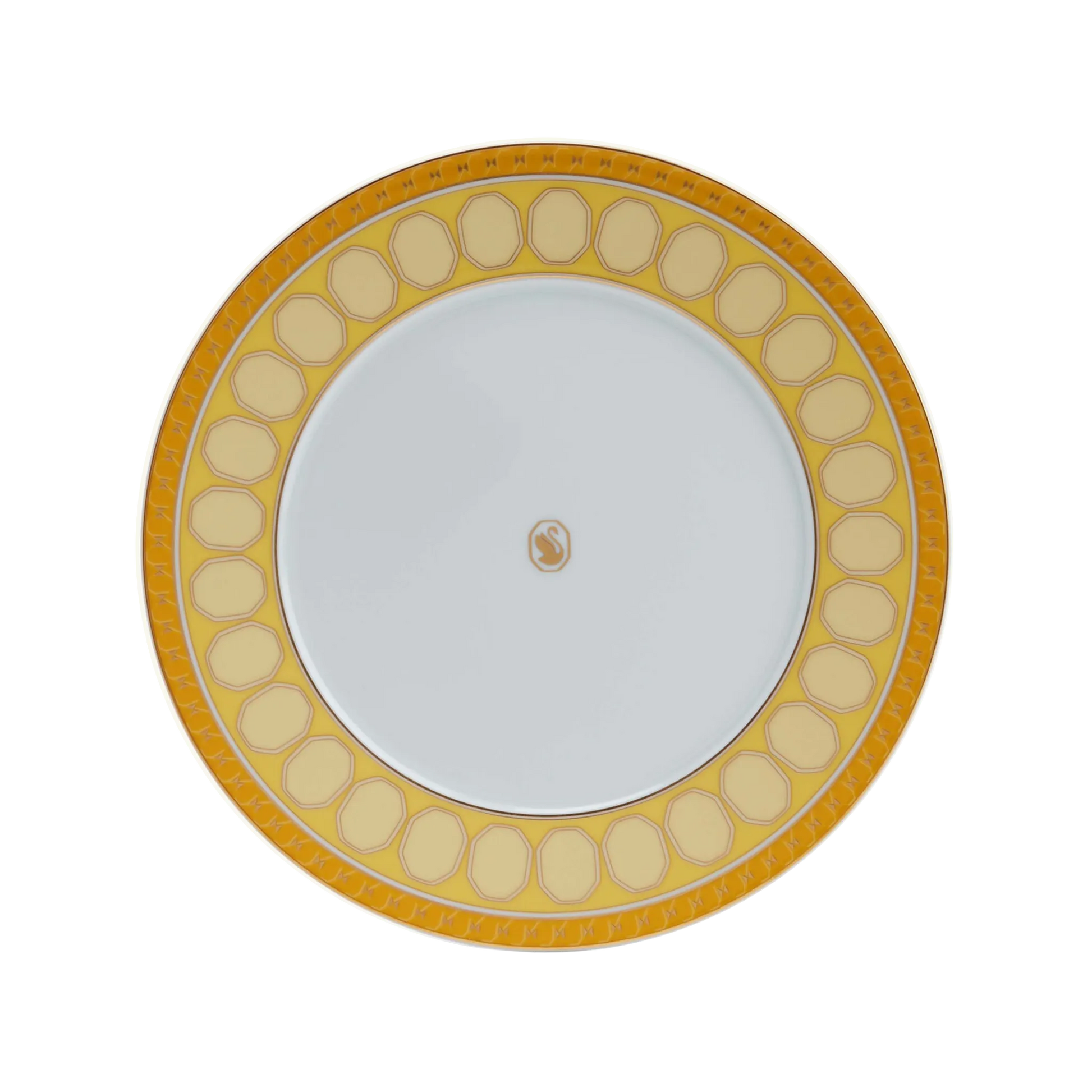 Vista frontal do Prato Sobremesa Swarovski Amarelo.
