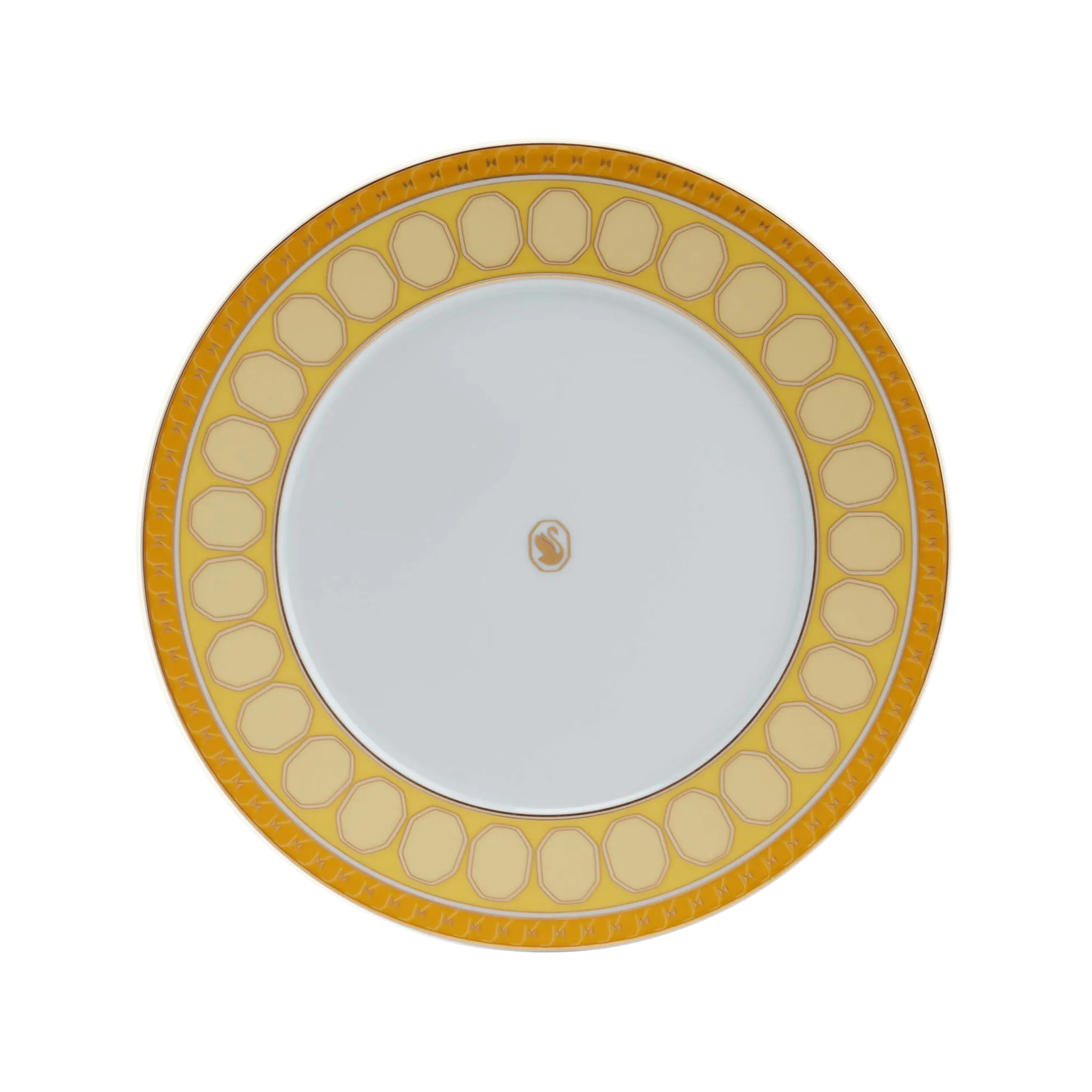 Vista frontal do Prato Sobremesa Swarovski Amarelo.