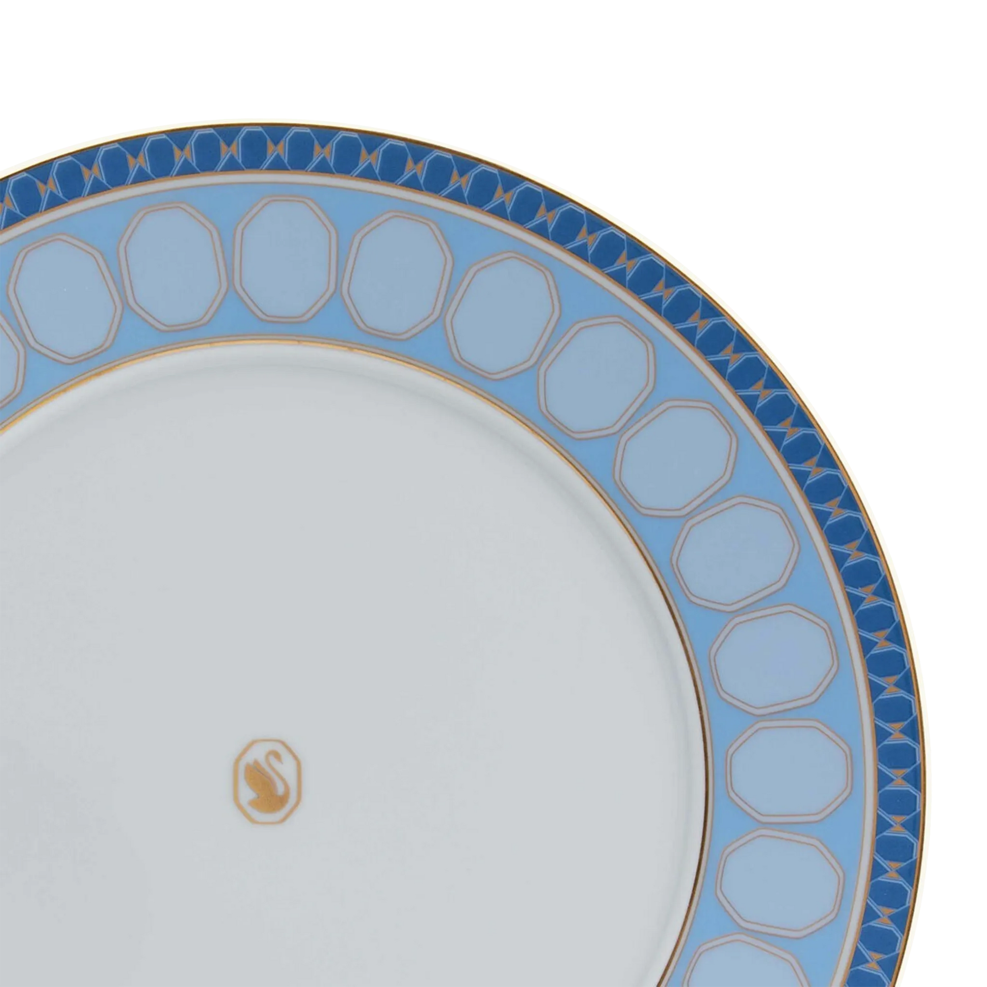 Detalhe do Prato Sobremesa Swarovski Azul.