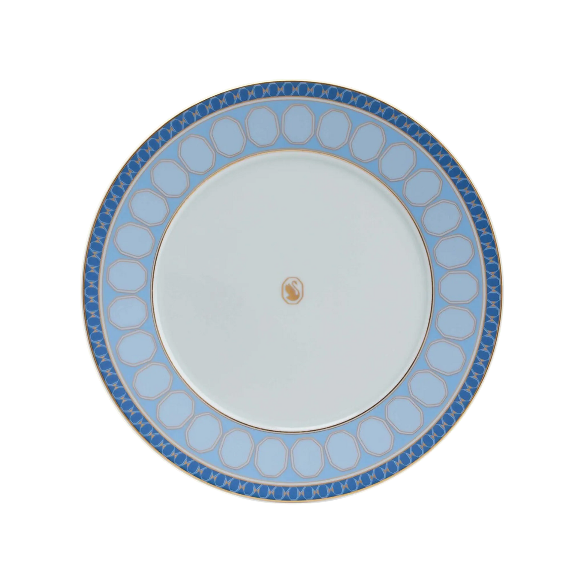 Vista frontal do Prato Sobremesa Swarovski Azul.