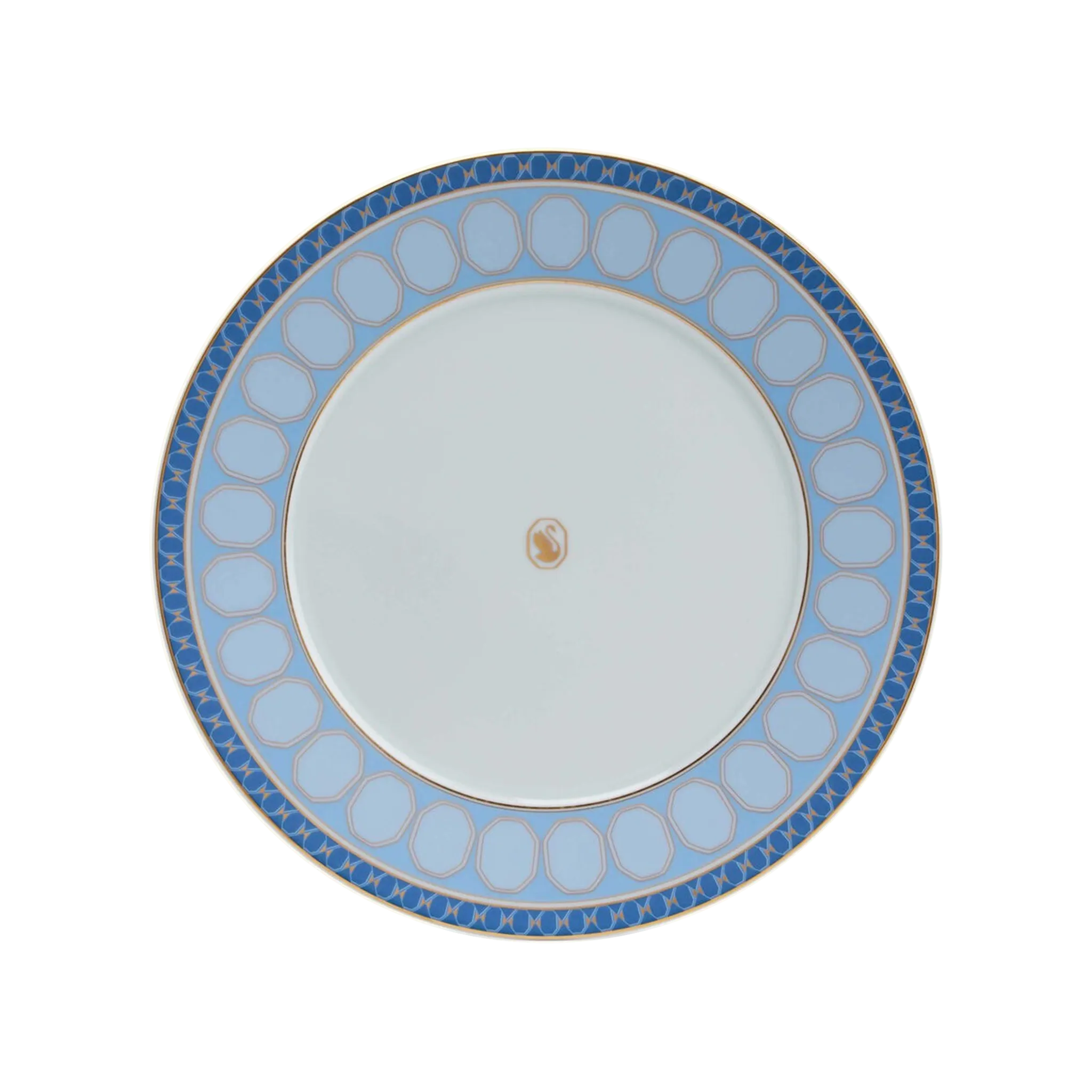 Vista frontal do Prato Sobremesa Swarovski Azul.