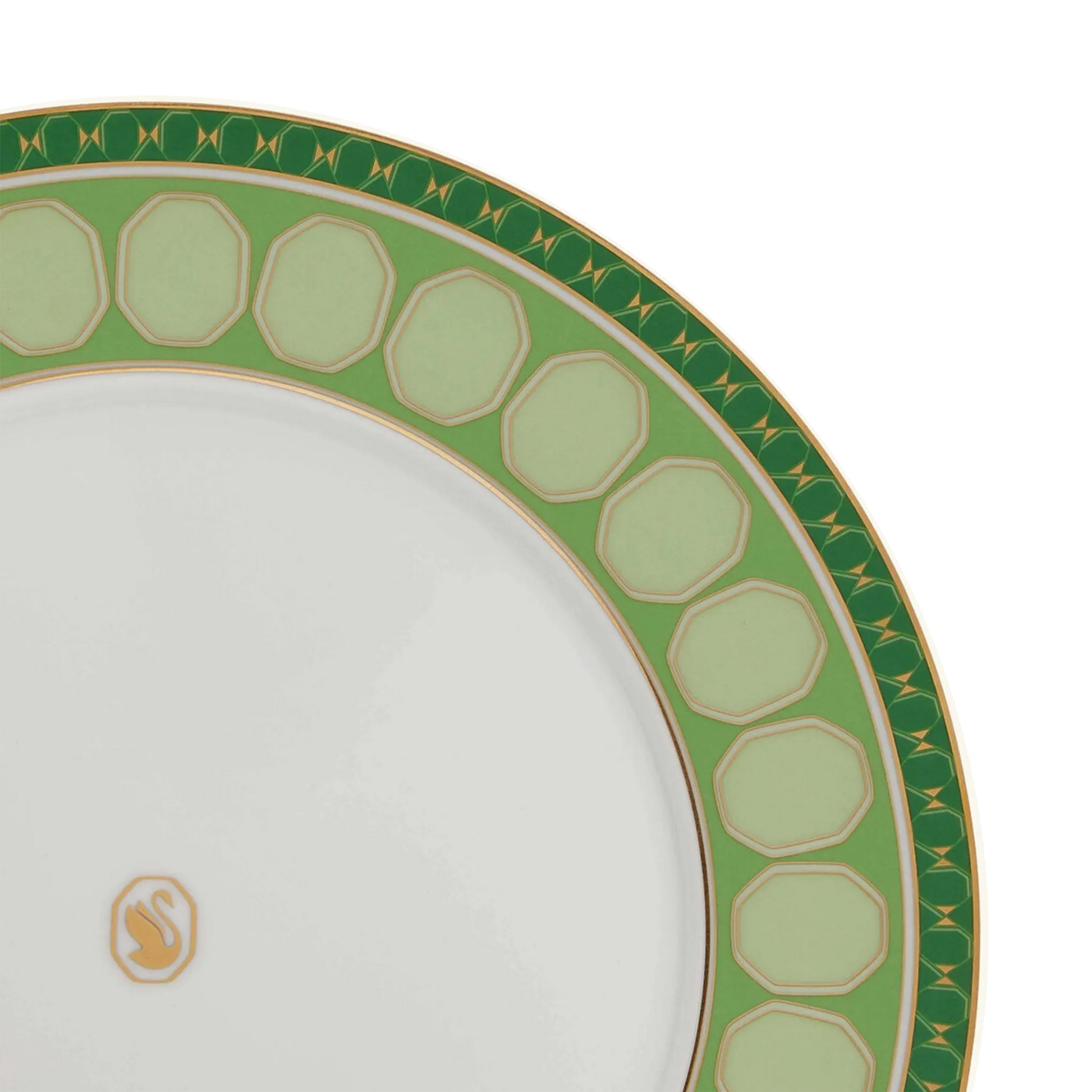 Detalhe do Prato Sobremesa Swarovski Verde.