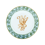 Vista frontal do Prato Sobremesa Viaggio Di Nettuno Terracota.