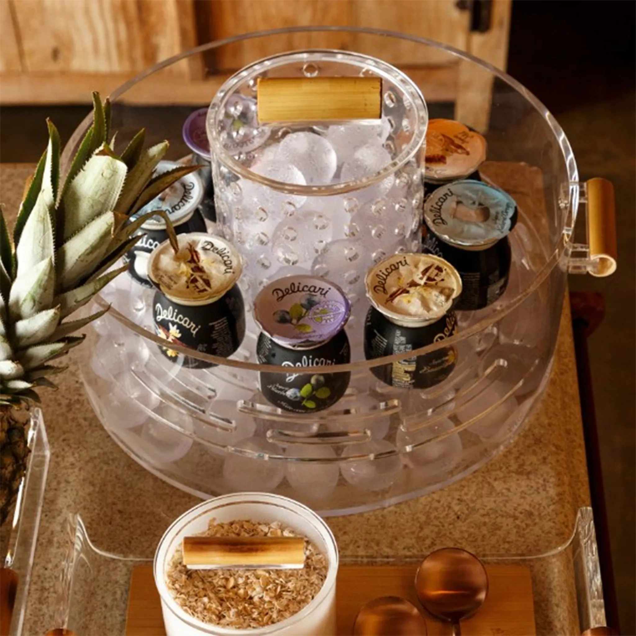 Resfriador de Bebidas Bambu ambientado.