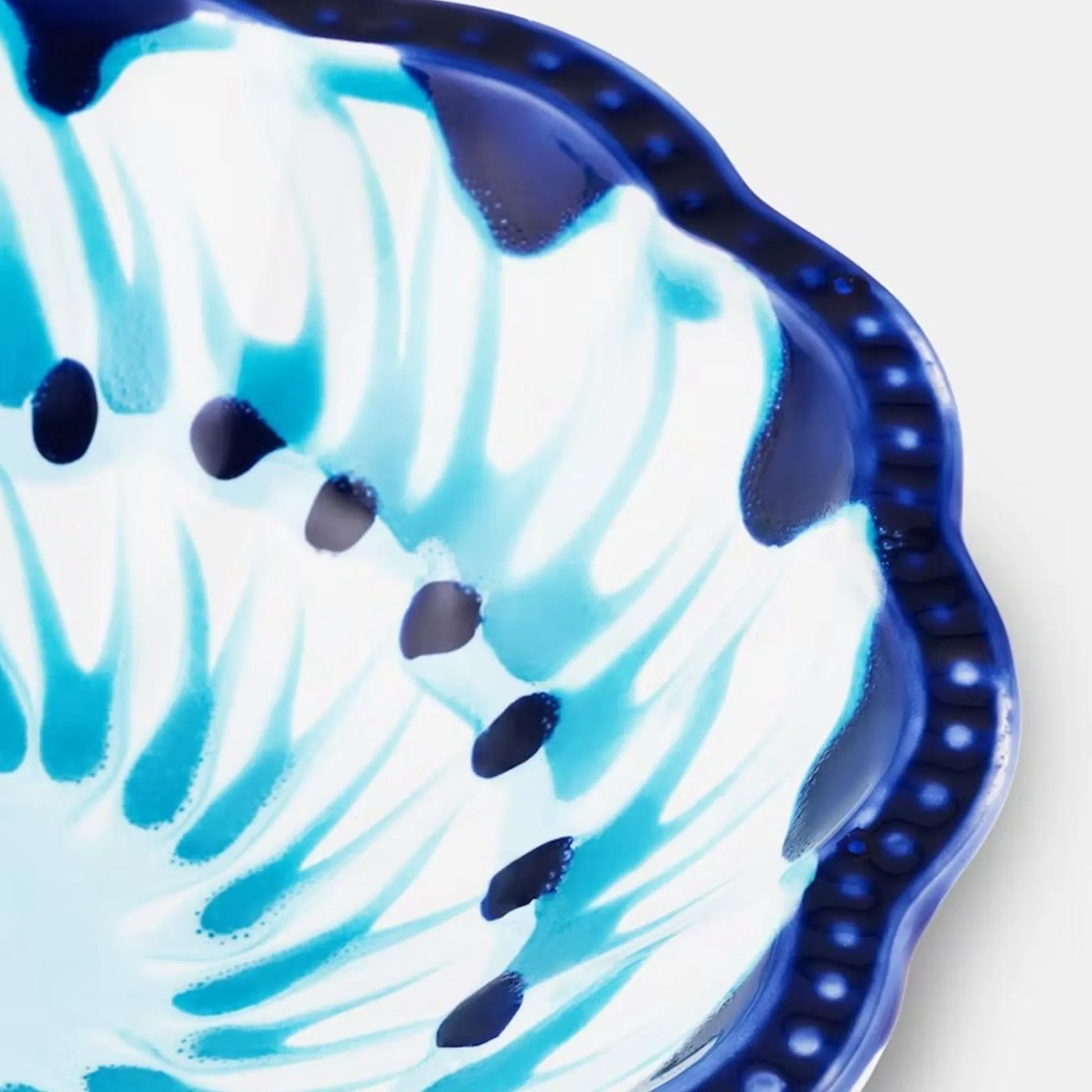 Detalhe do Set 2 Pratos Massa Alegria Azul Aquazzura.