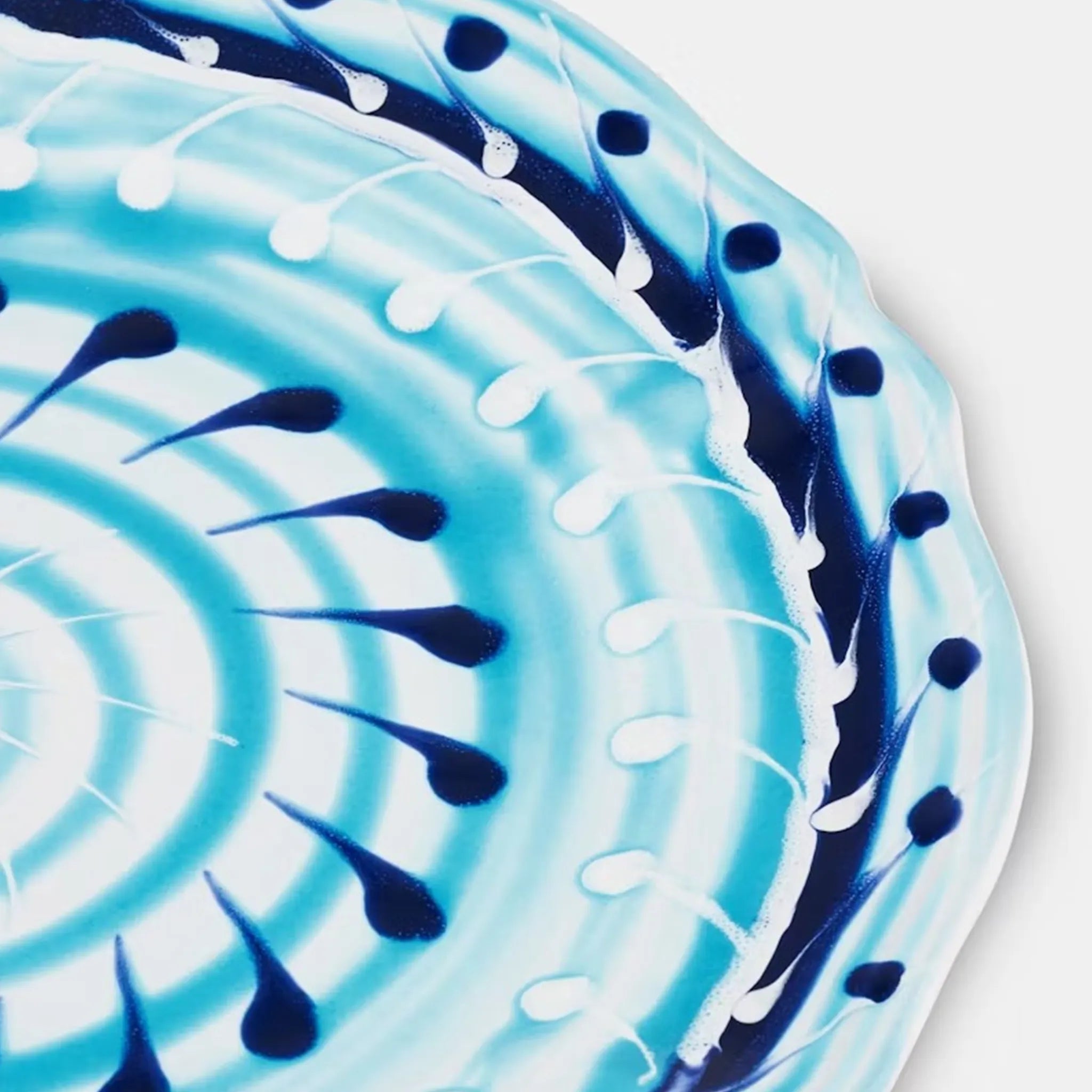 Detalhe do Set 2 Pratos Rasos Alegria Azul Aquazzura.