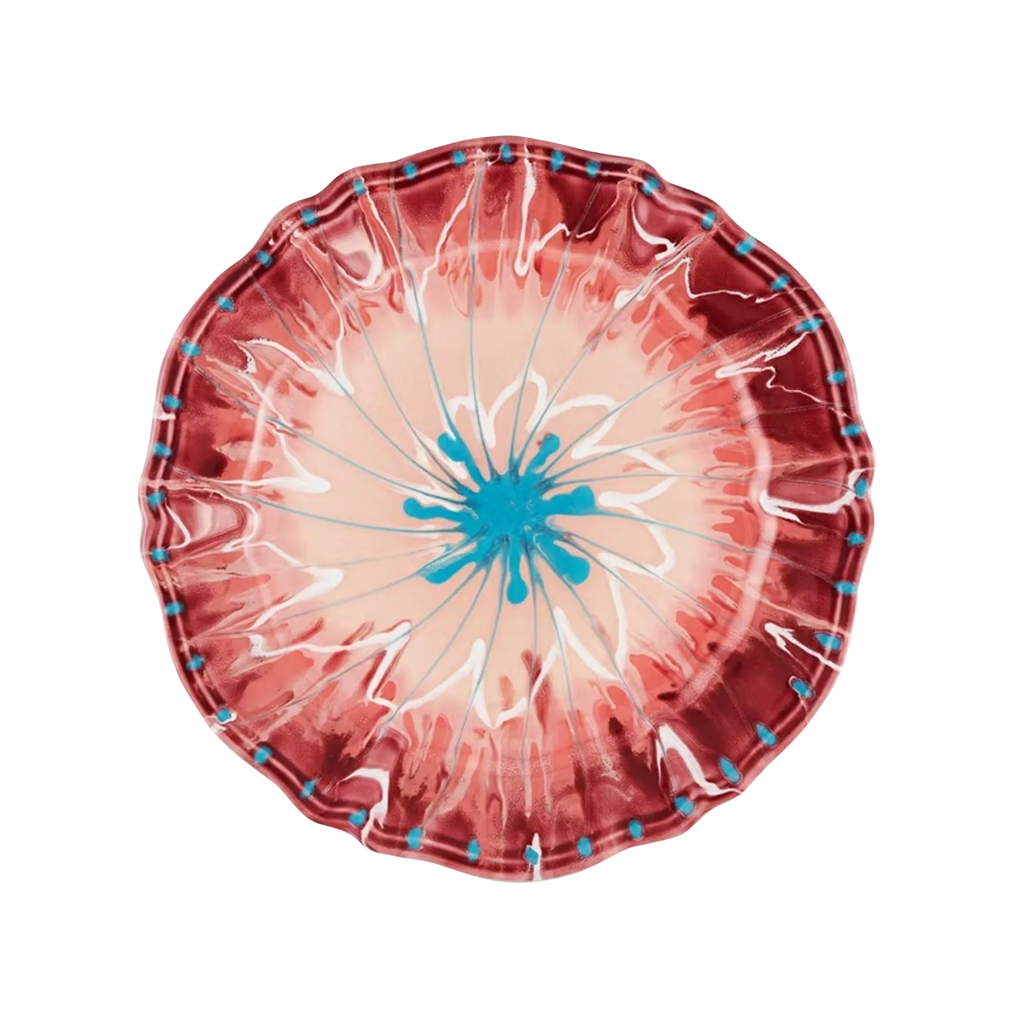 Vista frontal do Set 2 Pratos Rasos Alegria Rosa Aquazzura.