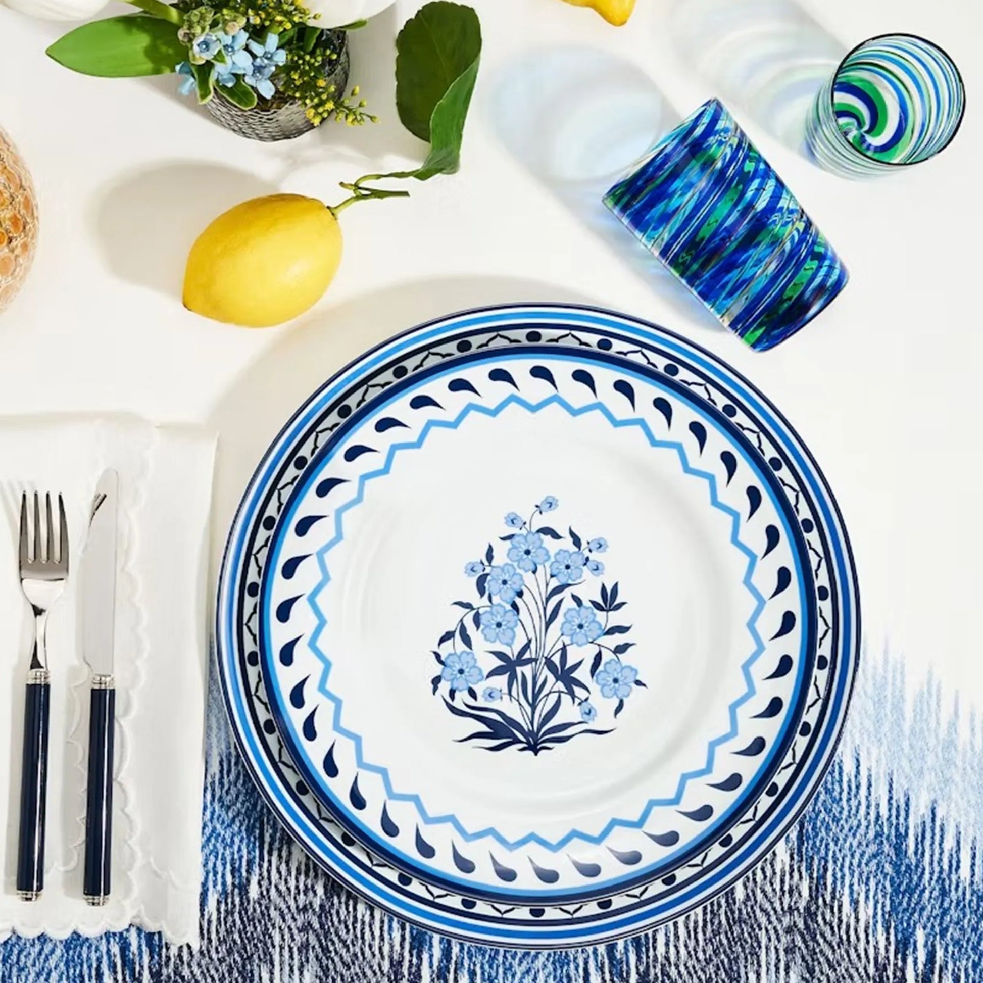 Conjunto Pratos Jaipur Azul Aquazzura.