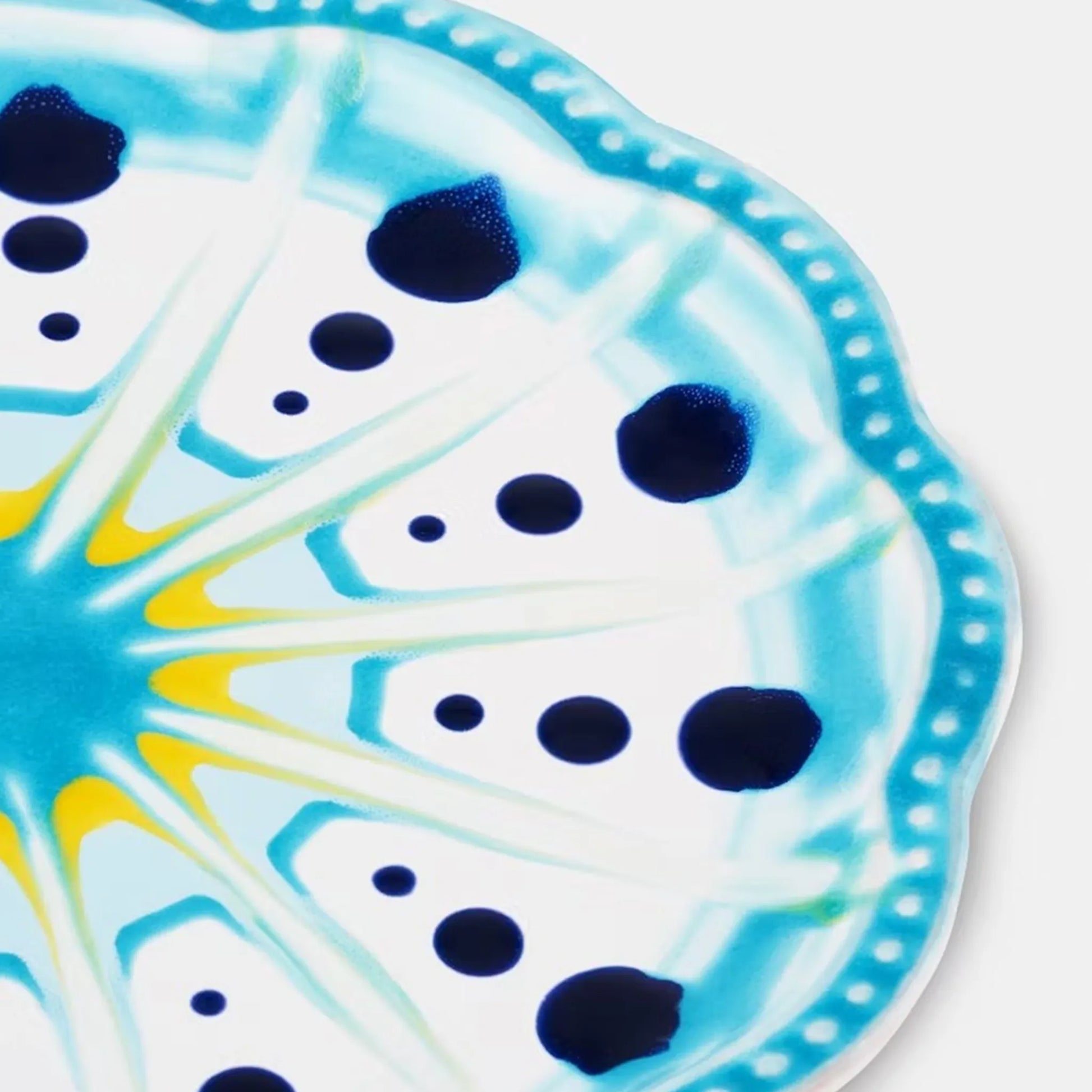 Detalhe do Set 2 Pratos Sobremesas Alegria Azul Aquazzura.