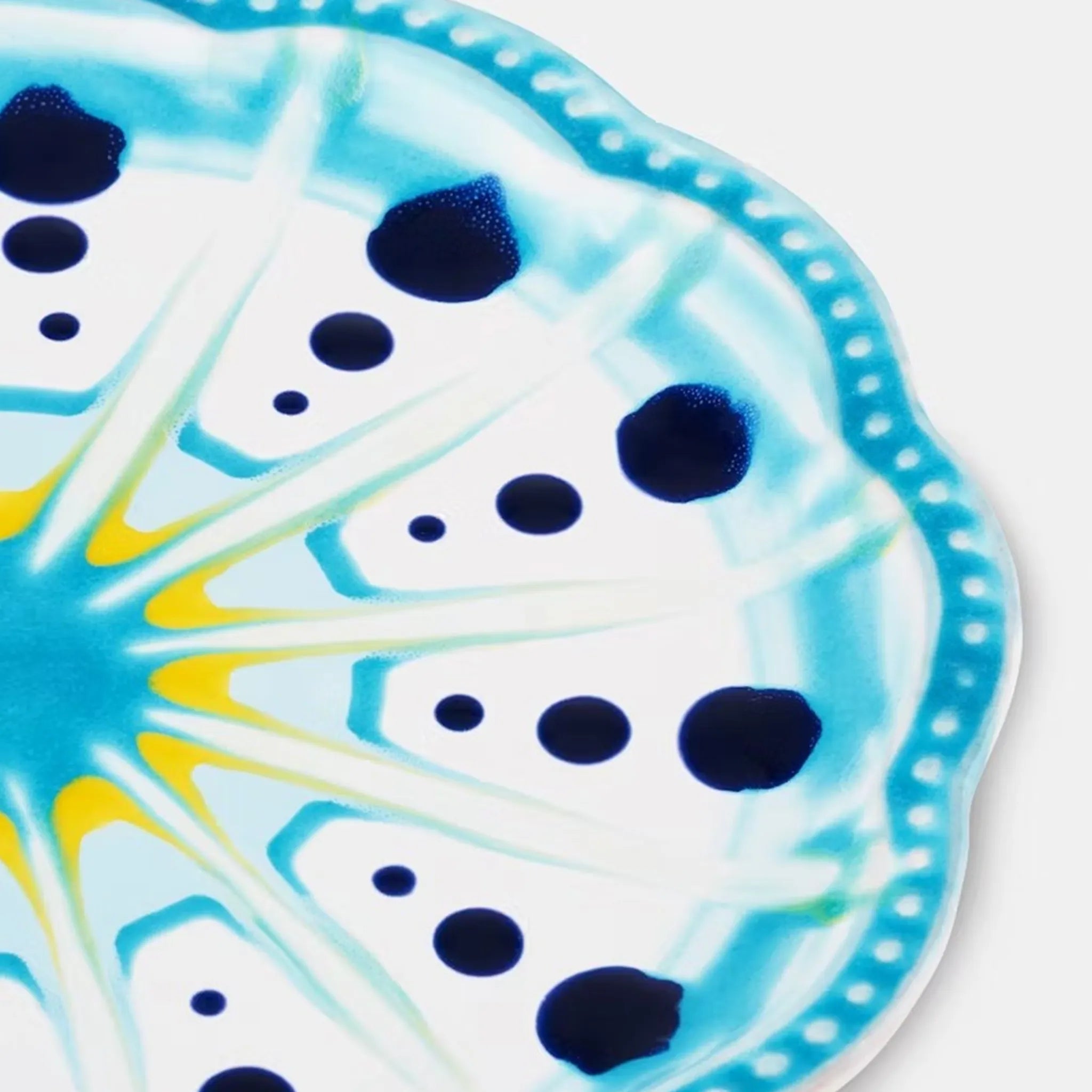 Detalhe do Set 2 Pratos Sobremesas Alegria Azul Aquazzura.