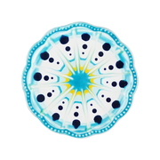 Vista frontal do Set 2 Pratos Sobremesas Alegria Azul Aquazzura.