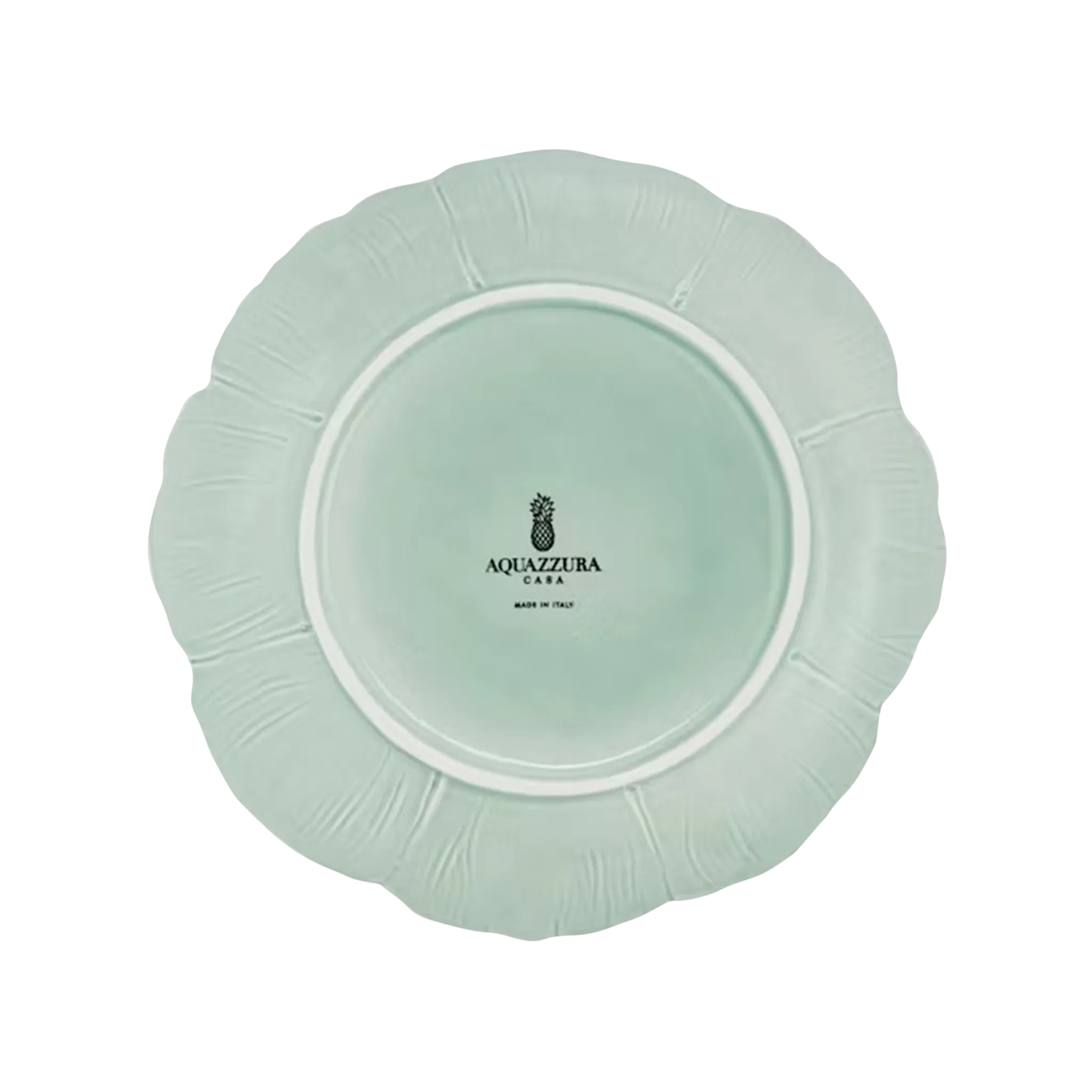 Verso do Set 2 Pratos Sobremesas Blossom Verde Aquazzura.