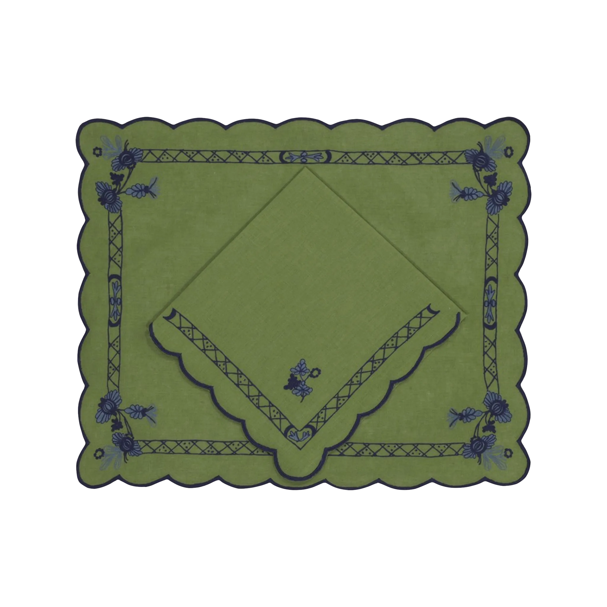 Set Jogo Americano e Guardanapo Malachite.