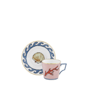 Set Xícara Café Viaggio Di Nettuno Rosa.