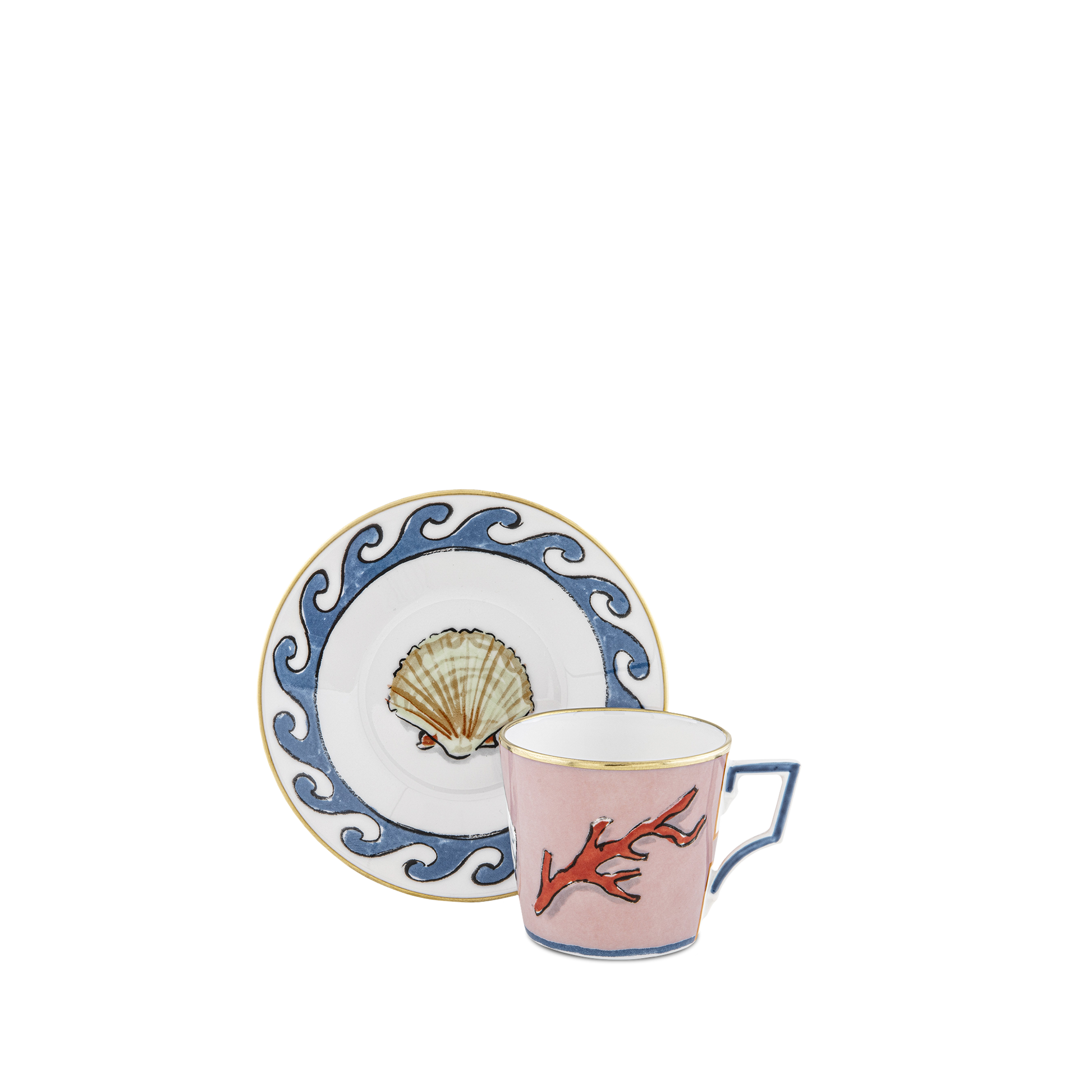 Set Xícara Café Viaggio Di Nettuno Rosa.