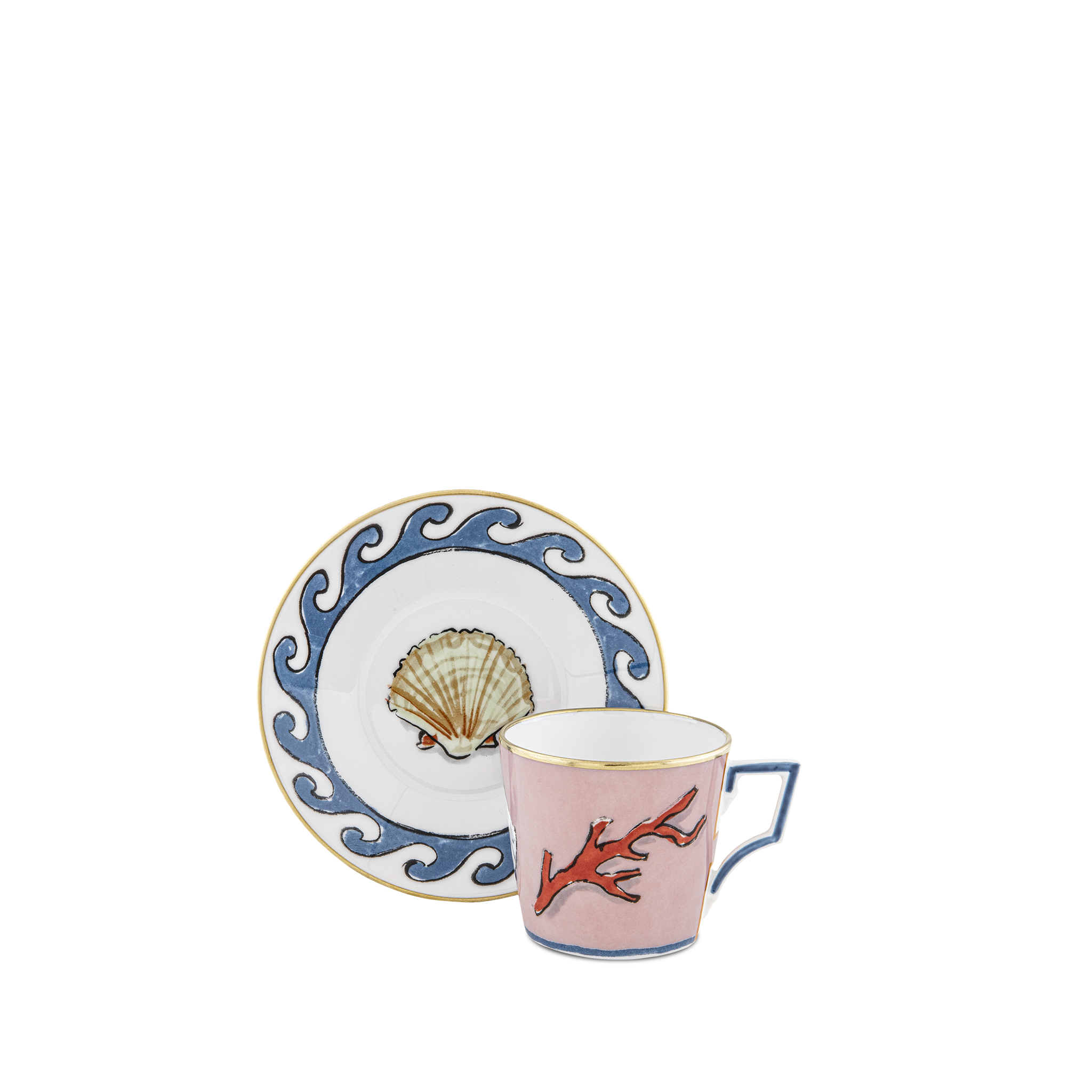 Set Xícara Café Viaggio Di Nettuno Rosa.