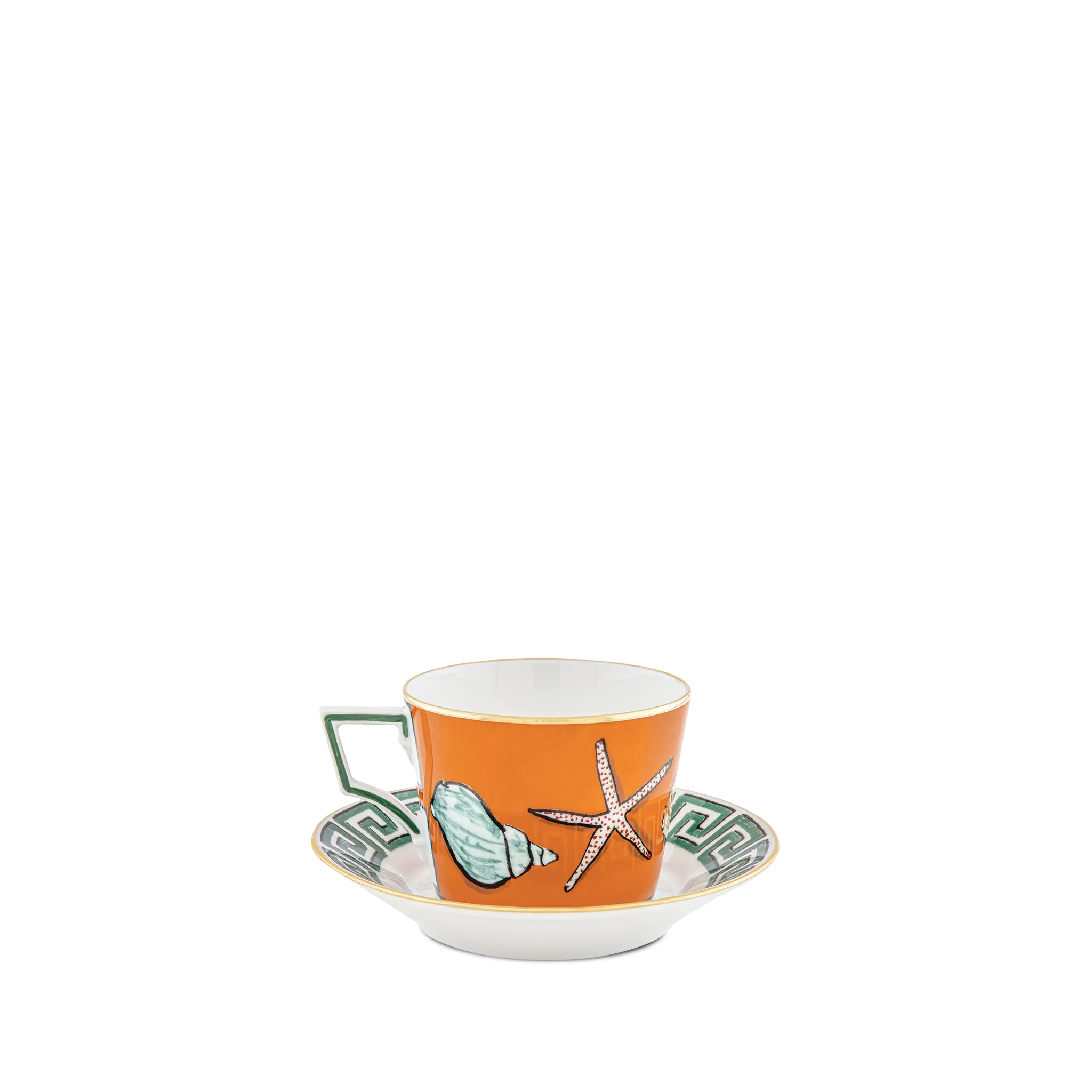 Set Xícara Chá Viaggio Di Nettuno Laranja.