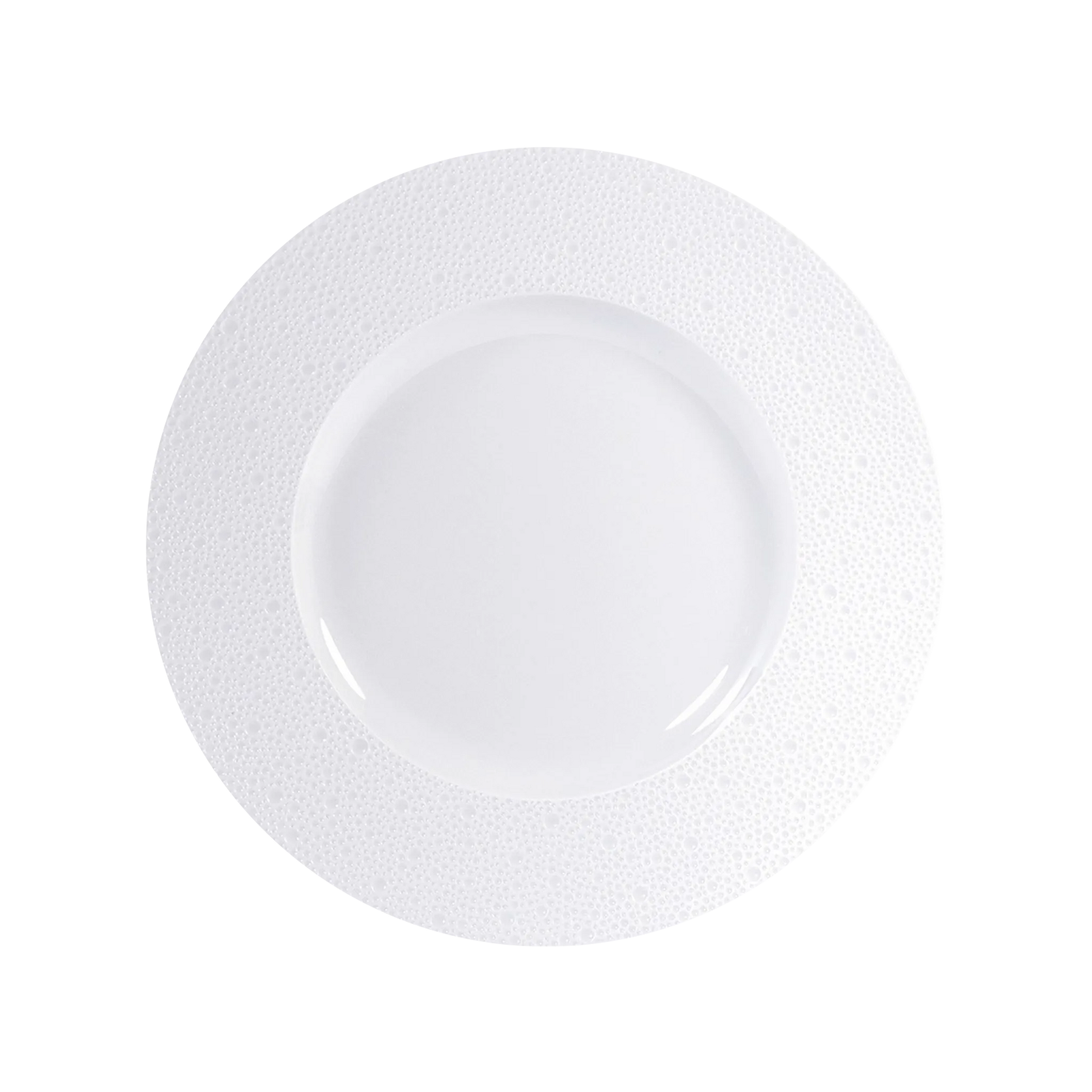 Vista frontal do Sousplat Ecume Branco.