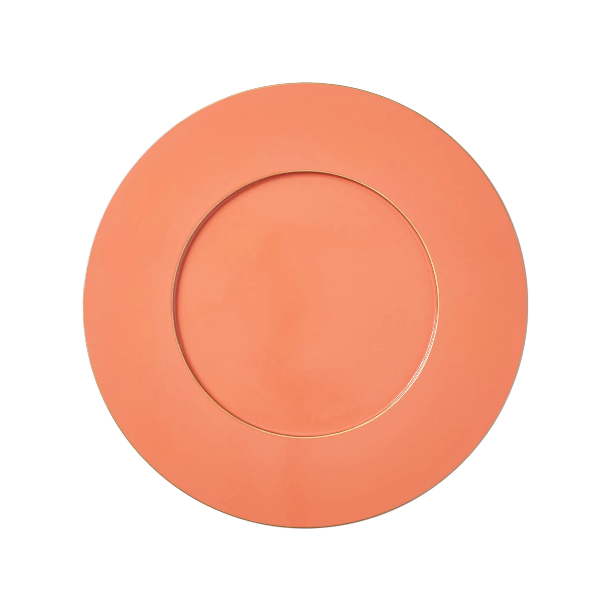 Vista frontal do Sousplat Laranja.