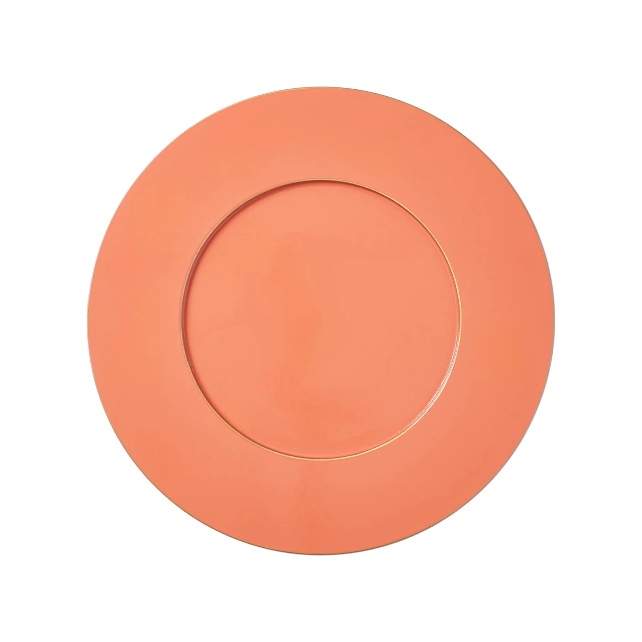 Vista frontal do Sousplat Laranja.