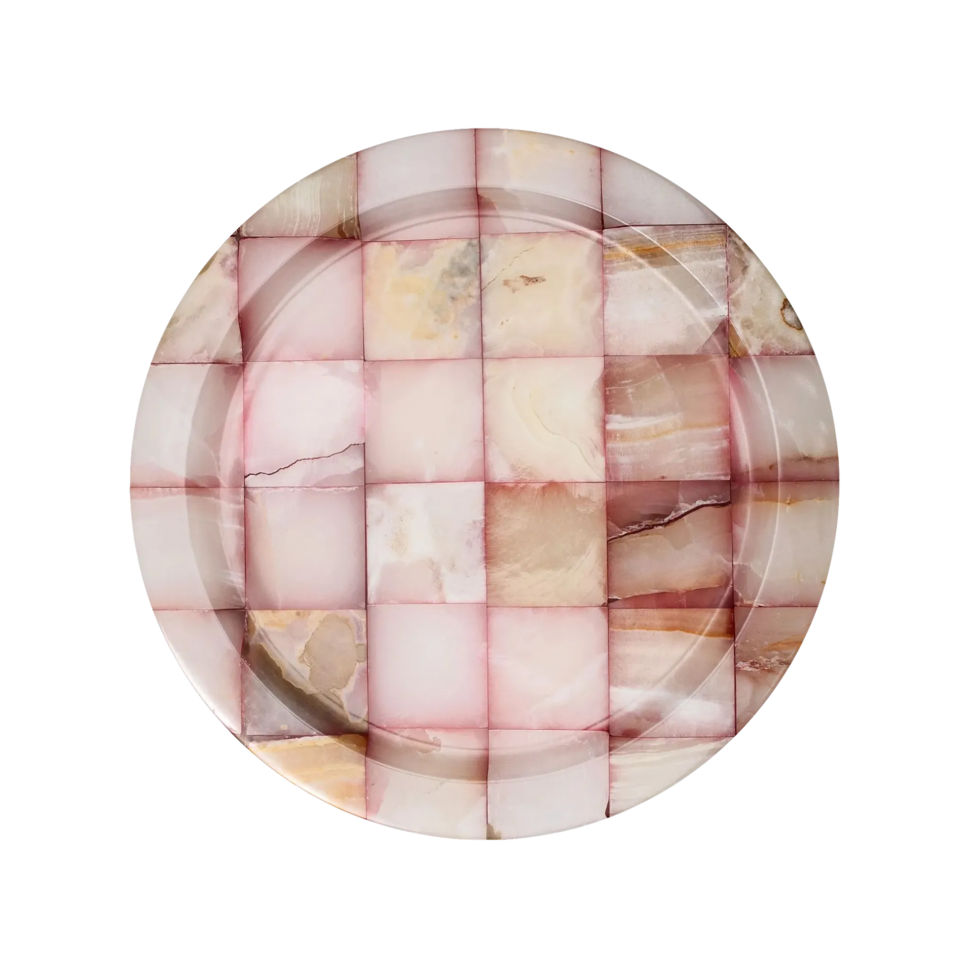 Sousplat Quadriculado Ônix Rosa.