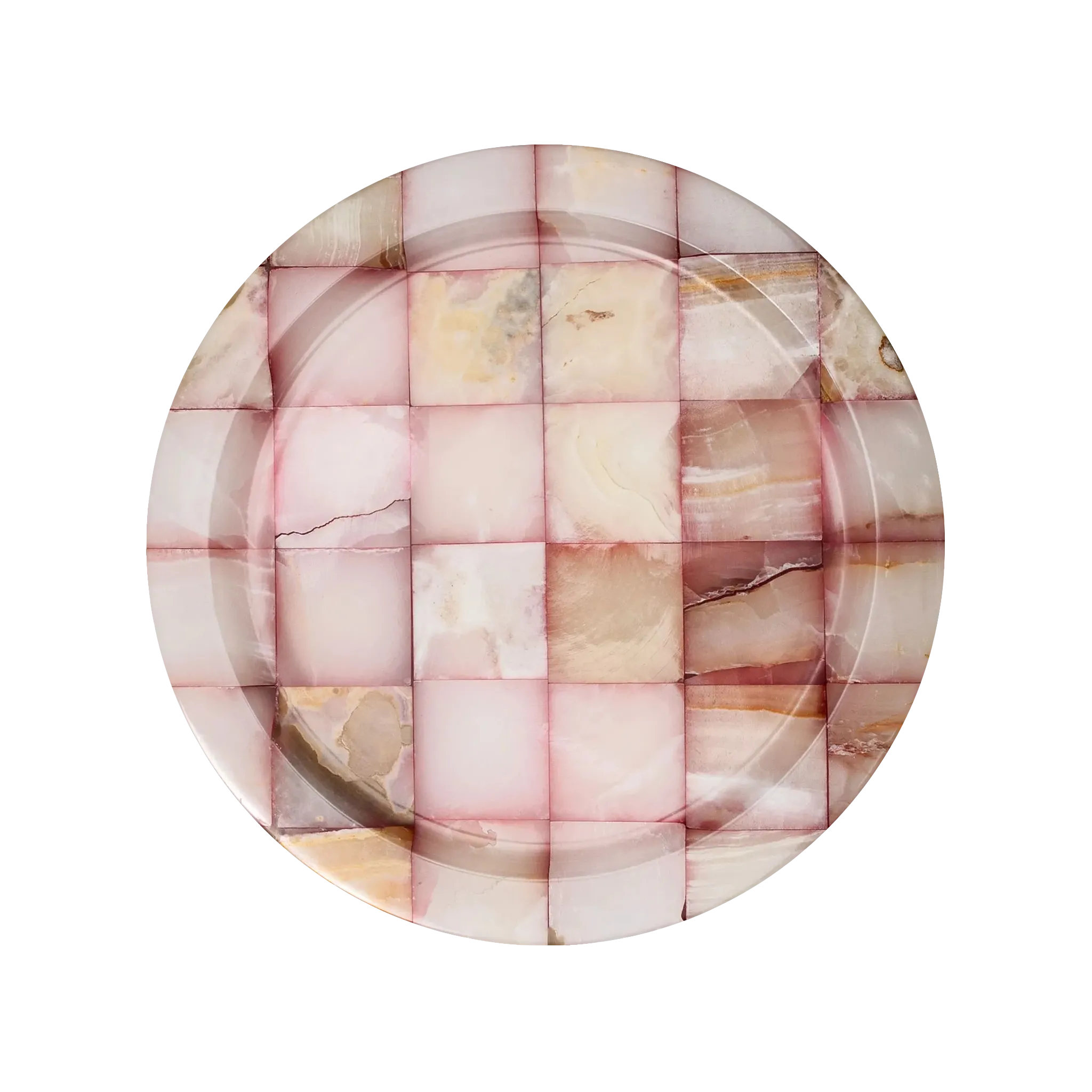 Sousplat Quadriculado Ônix Rosa.