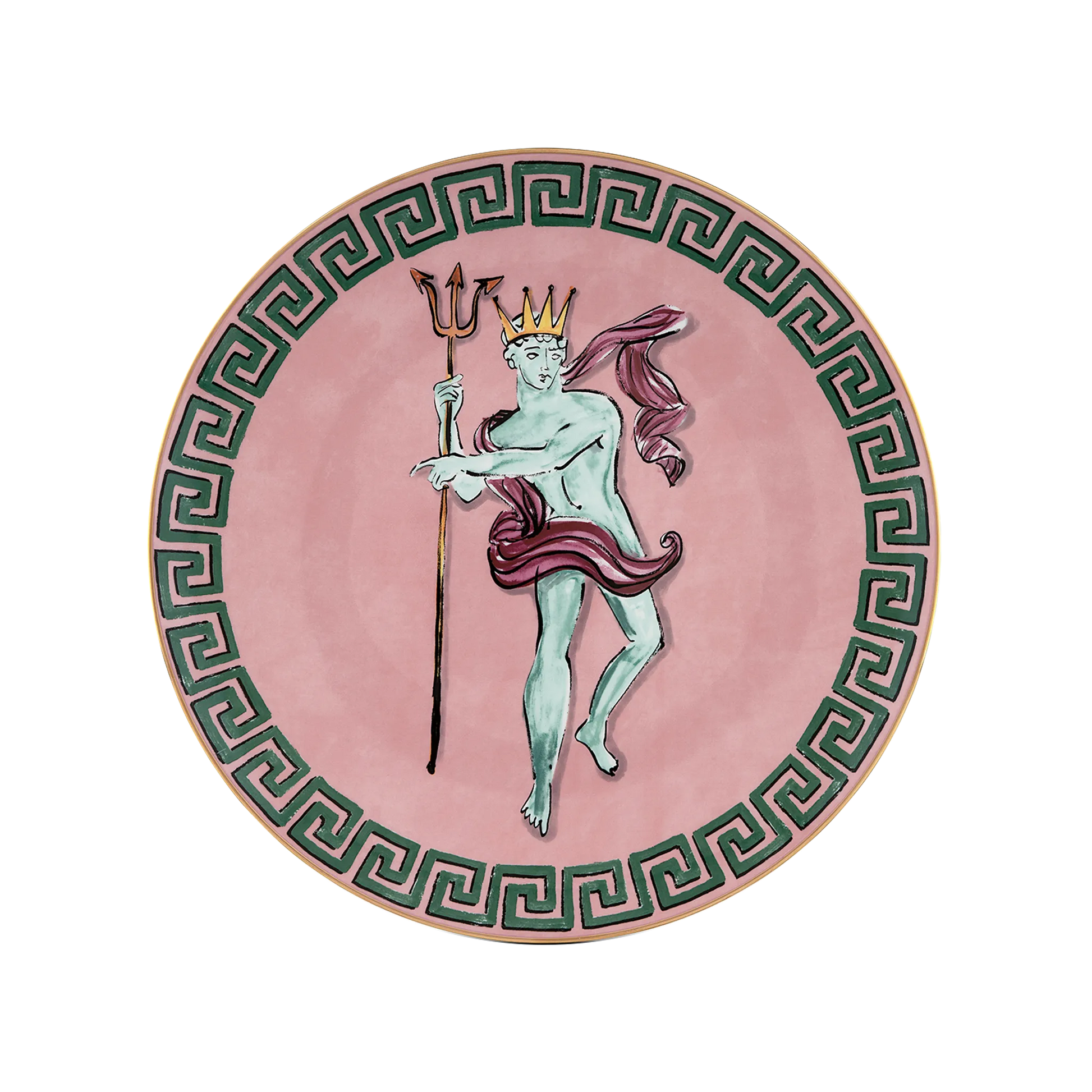 Vista frontal do Sousplat Viaggio Di Nettuno Rosa.