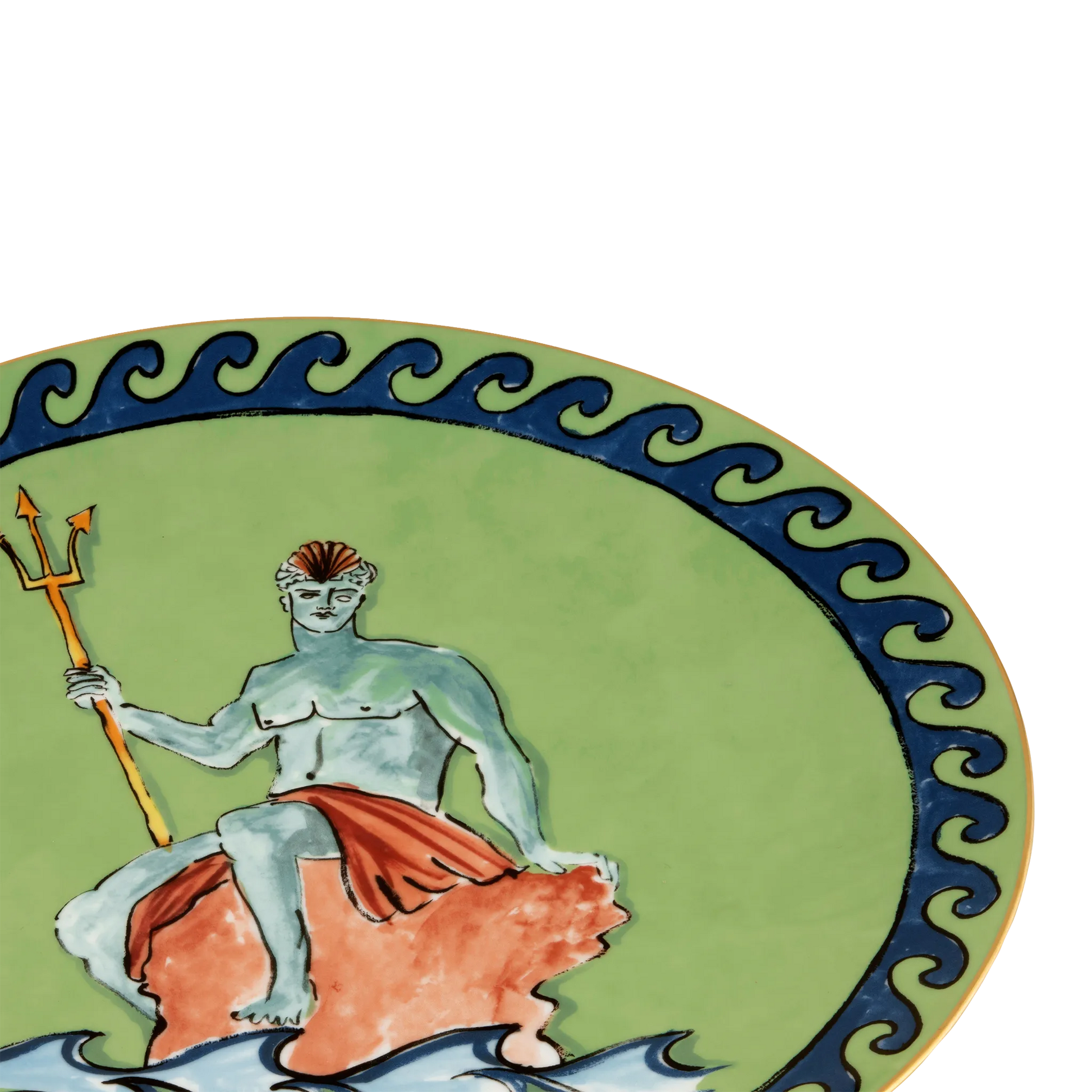 Detalhe do Sousplat Viaggio Di Nettuno Verde.