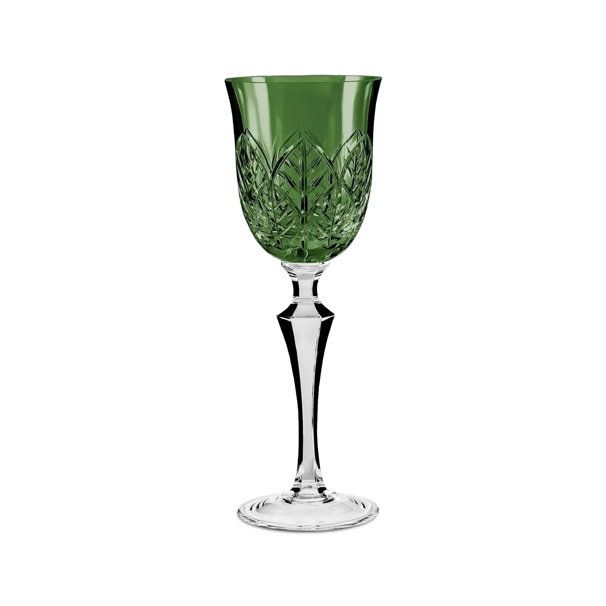 Taça Vinho Folhas Verde Escuro.