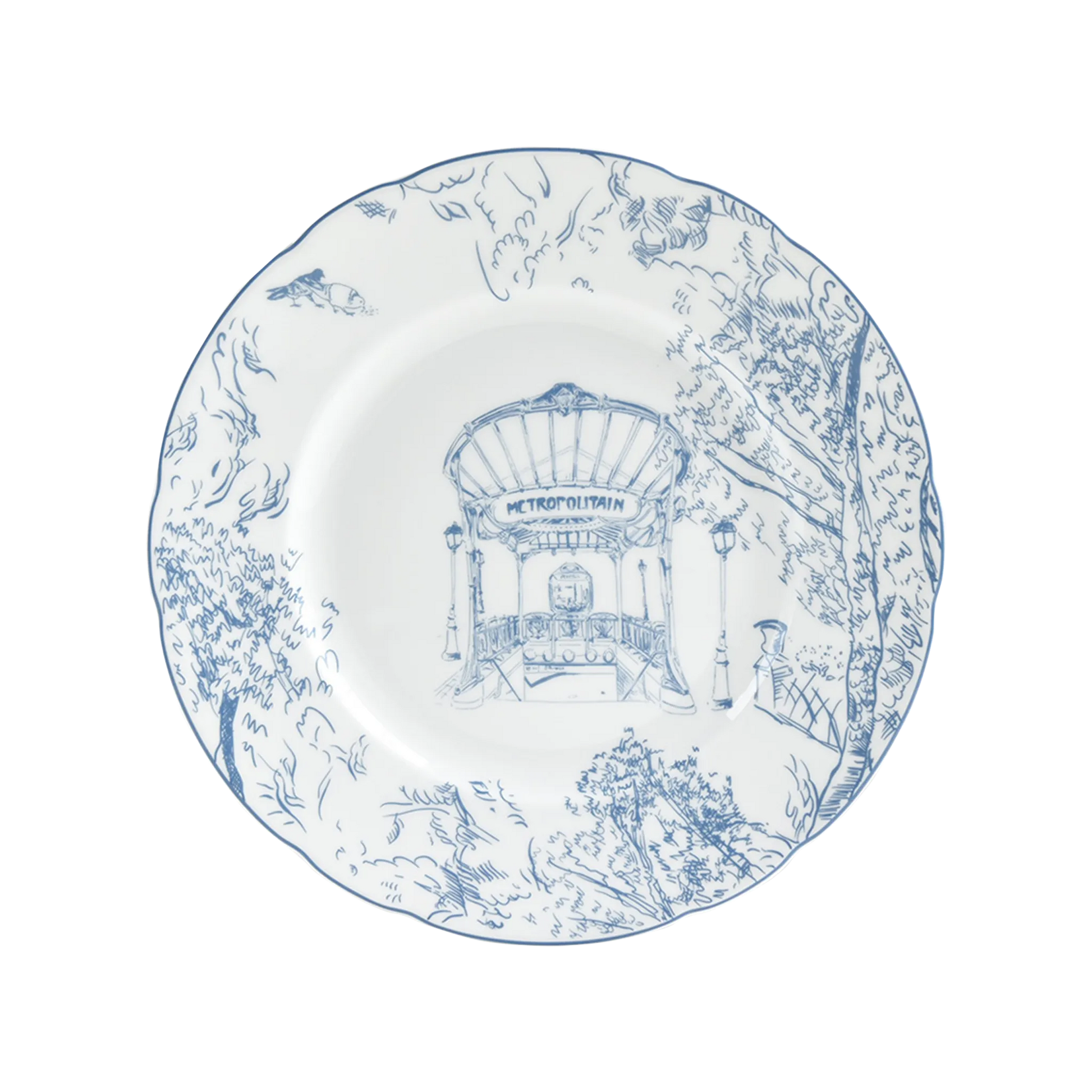 Prato Sobremesa Tout Paris azul.